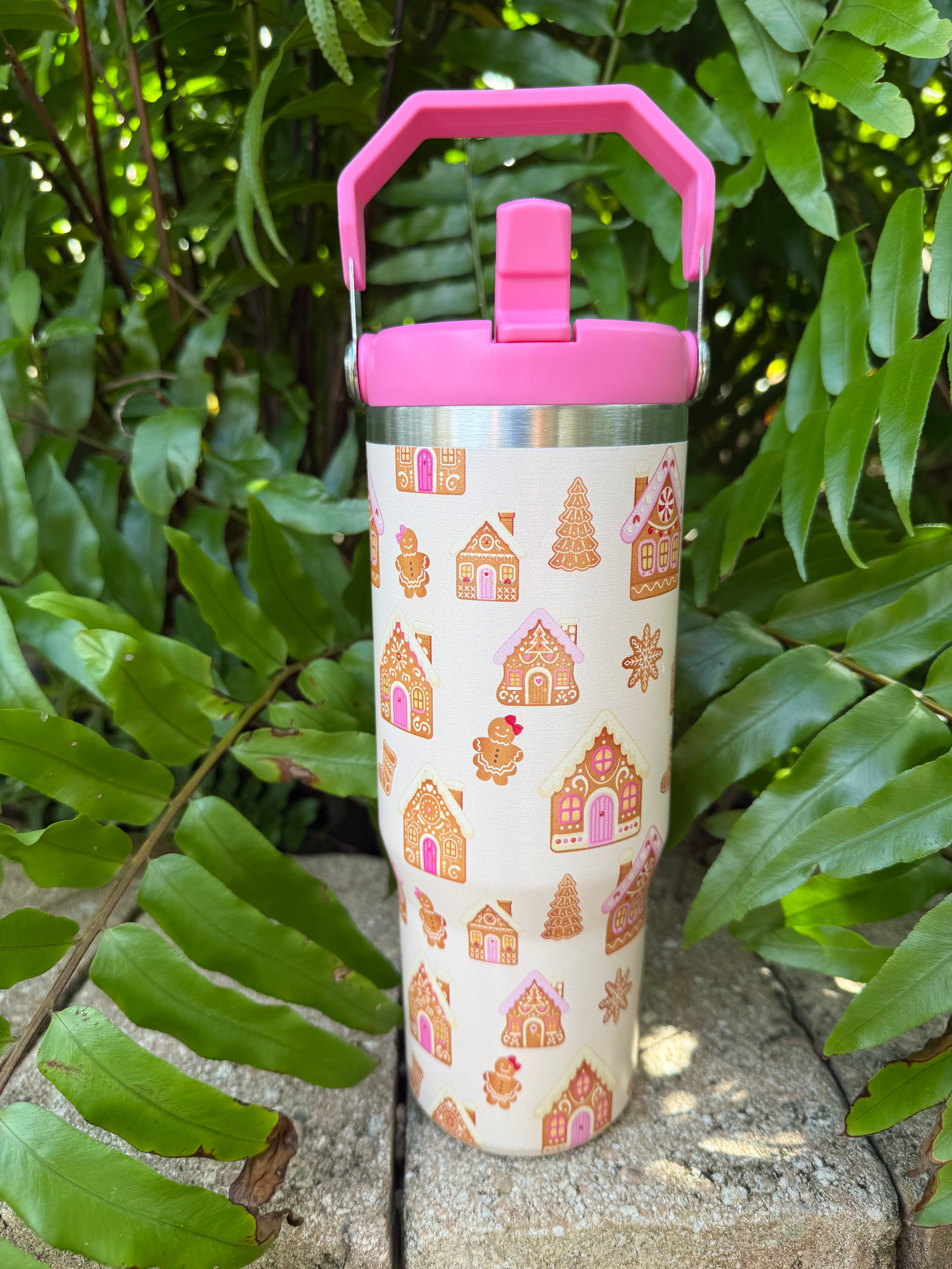 Gingerbread Wonderland Travel Tumbler by Jess Lea - BFF Here