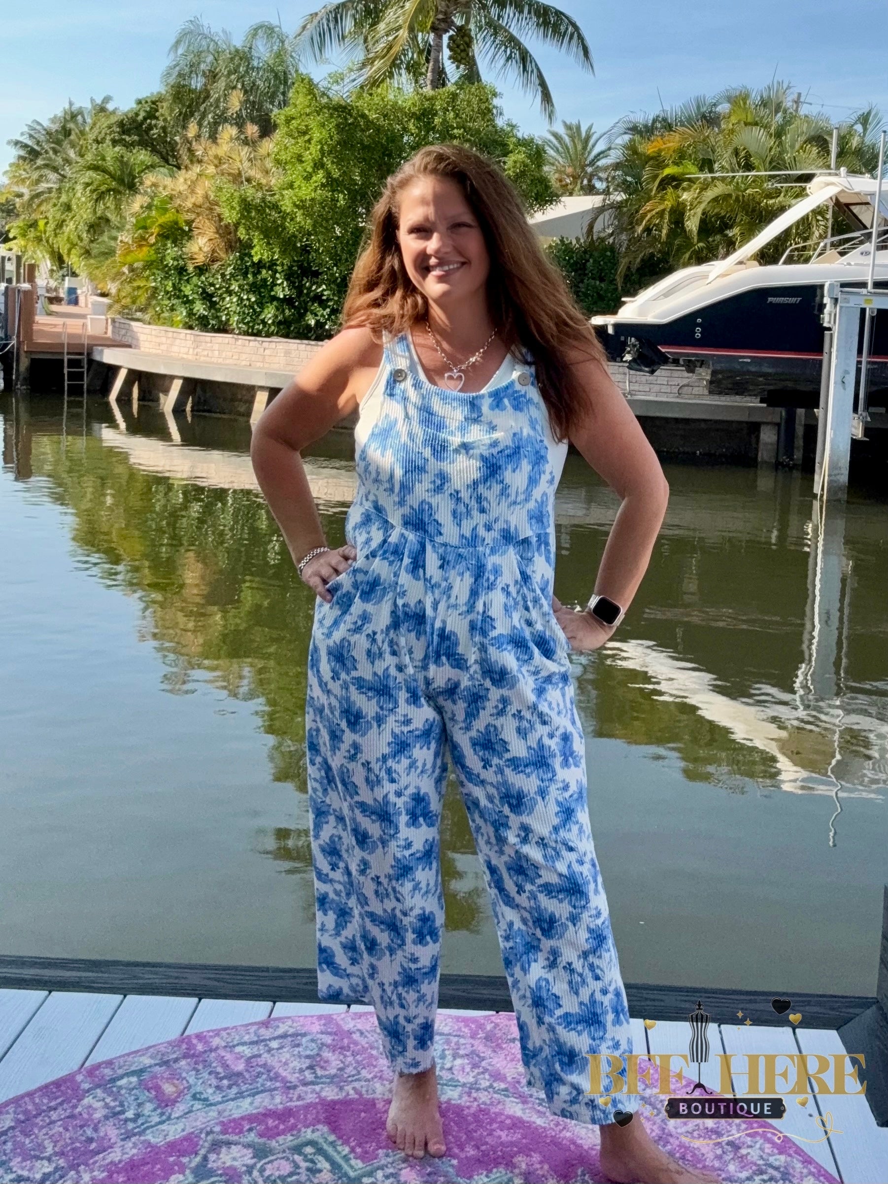 Cassidy Floral Boho Overalls by Blakeley - BFF Here