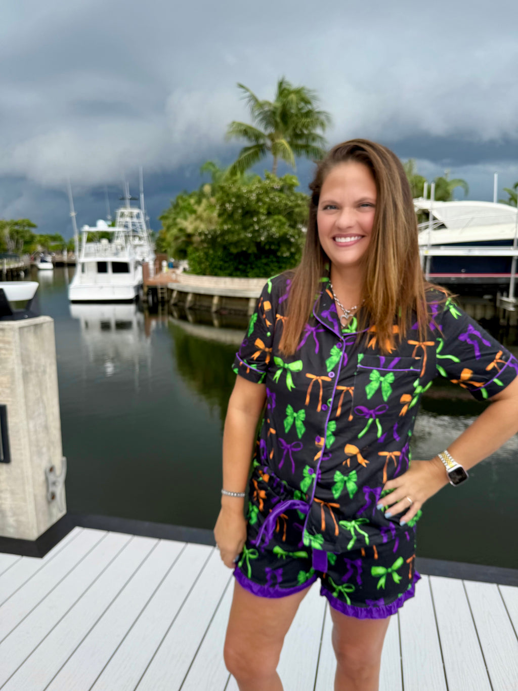 Bow Bewitched Ruffle Pajama Set  by Jess Lea - BFF Here