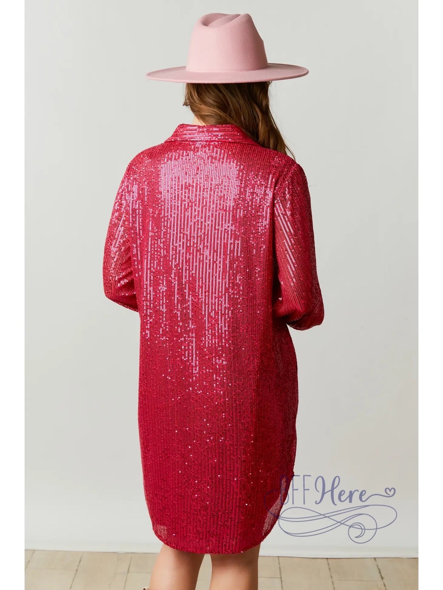 Shimmer & Shine: The Ultimate Sequin Shirt Dress for Showstopping Elegance / Choice of Color - BFF Here