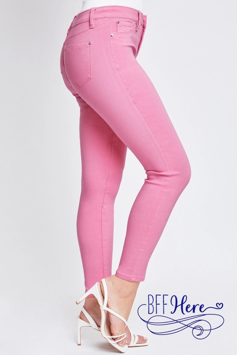 Spring Fling Hyperstretch Mid-Rise Skinny Jean / Choice of Color by YMI - BFF Here