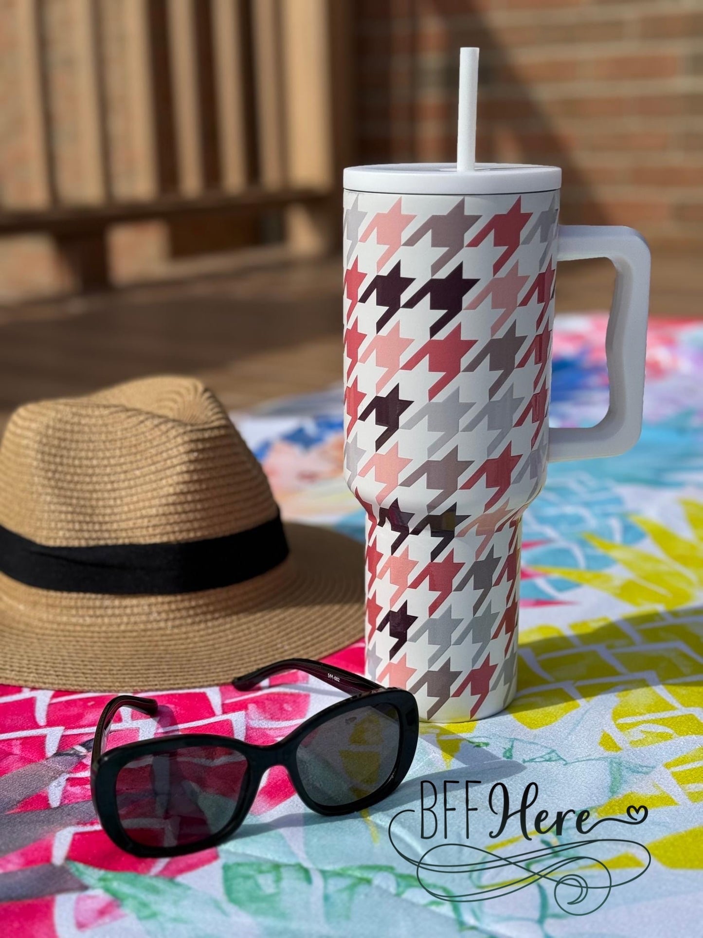 Houndstooth Harmony Tumbler - BFF Here