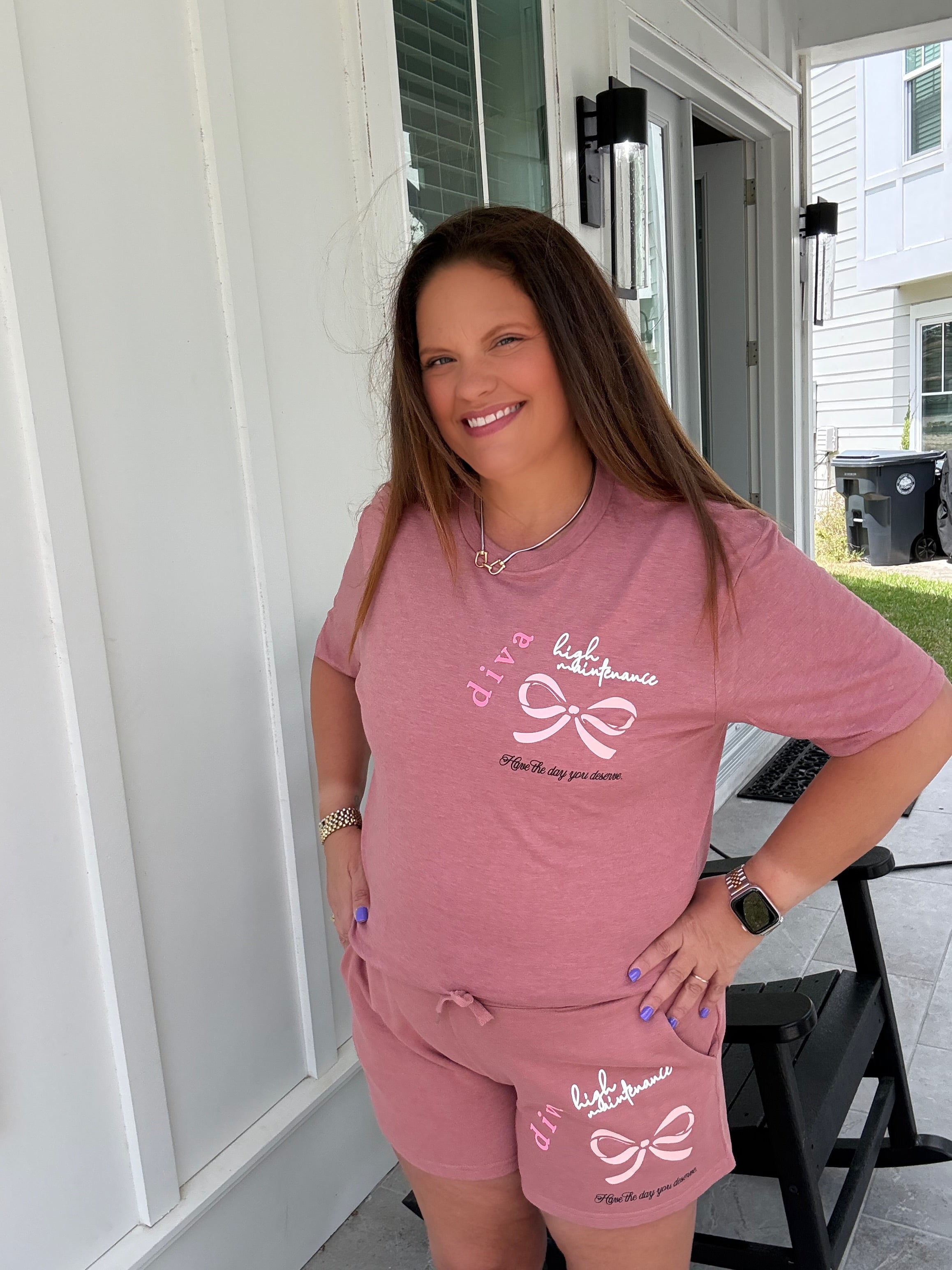 Diva Mauve Patch Tee by Southern Bliss (ARRAY) — Ships in 2-3 weeks - BFF Here