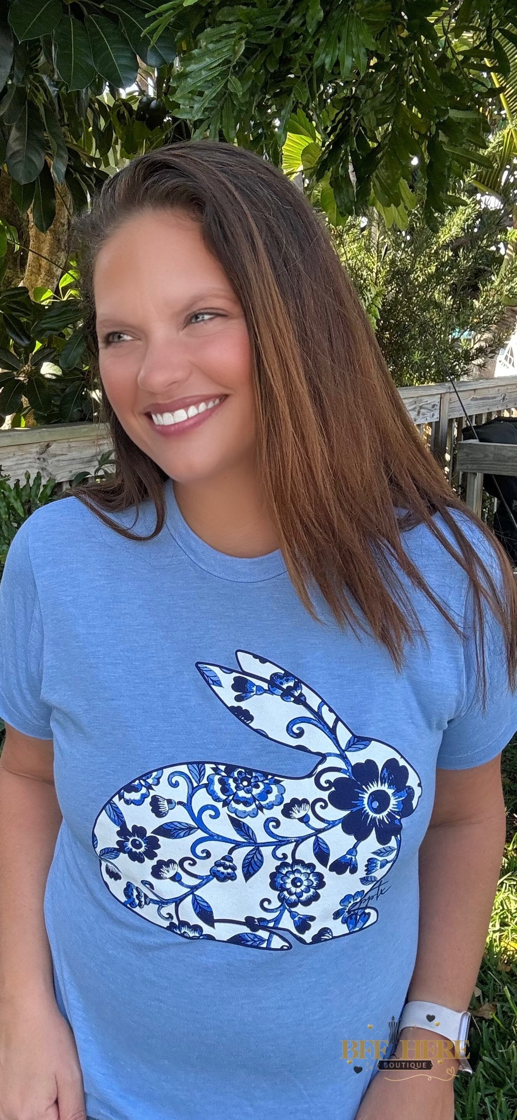 Blue Willow Bunny Tee - BFF Here