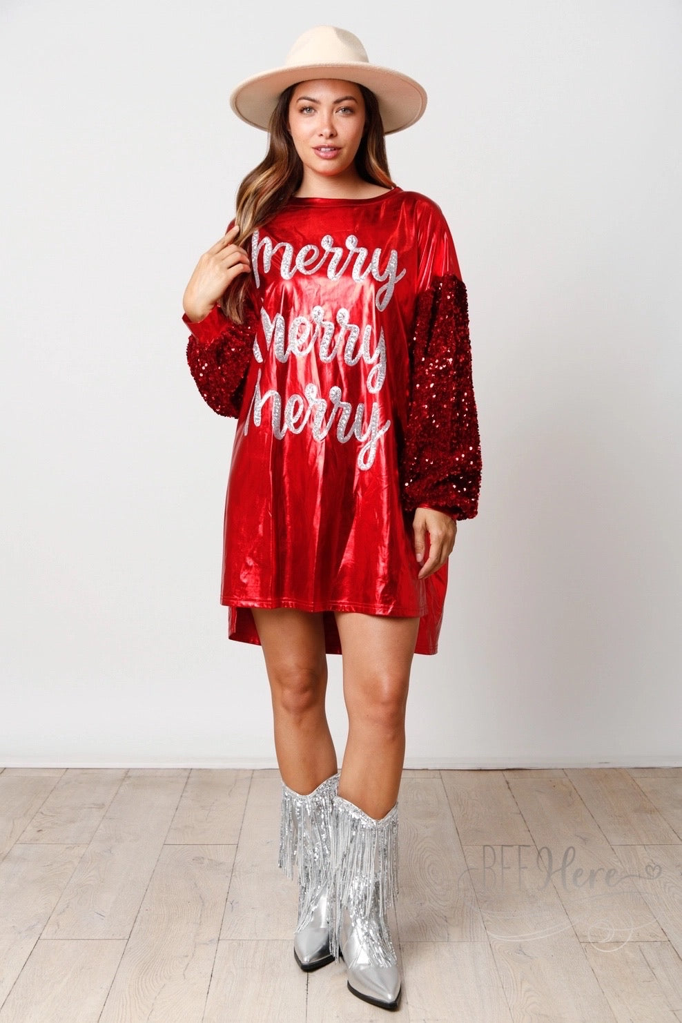 Holiday Sparkle: Merry Sequin Dress - BFF Here