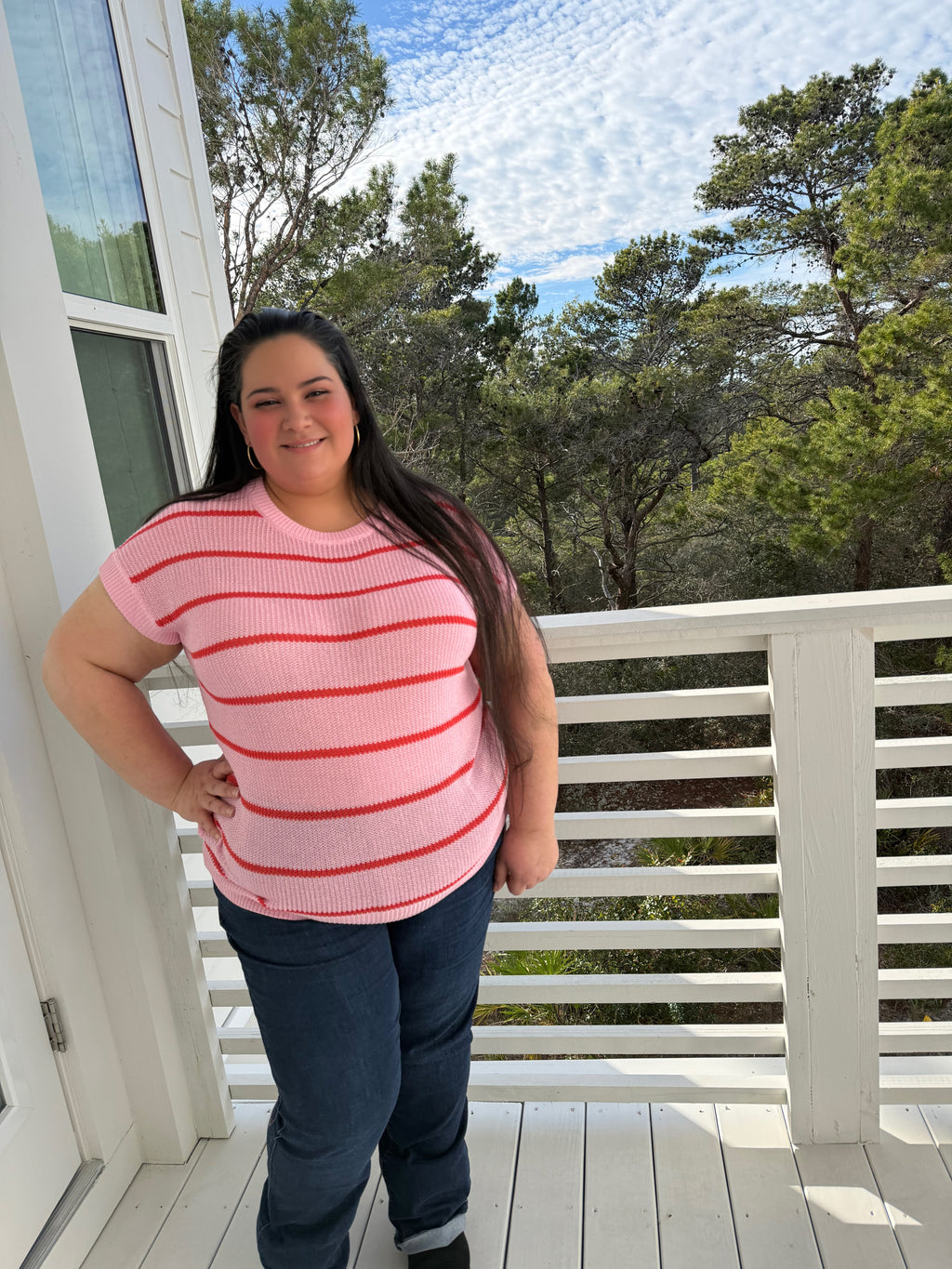 Relaxed Fit Striped Short Sleeve Knit Top by Sew In Love (Ships 2-3 weeks) - BFF Here