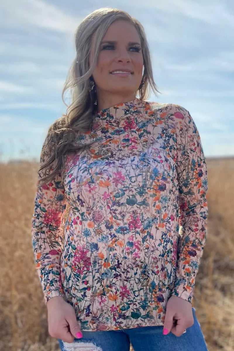 Fields of Floral Mesh Top by Sterling Kreek - BFF Here