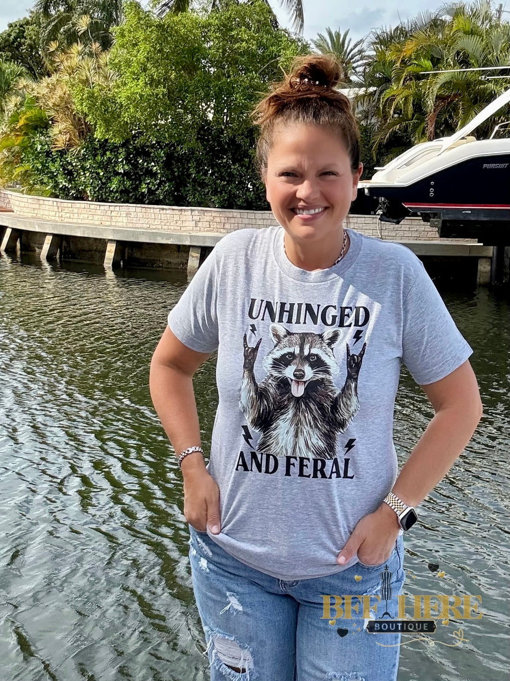 Unhinged And Feral  Tee - BFF Here