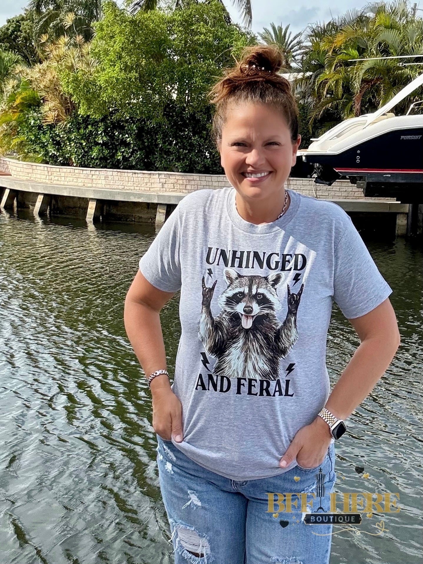 Unhinged And Feral  Tee - BFF Here