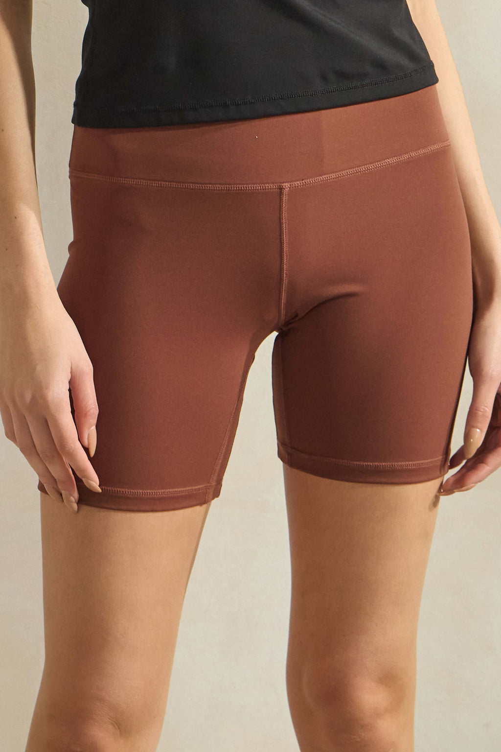 Mocha Motion Biker Shorts by Yelete / Array (Ships 2-3 weeks) - BFF Here
