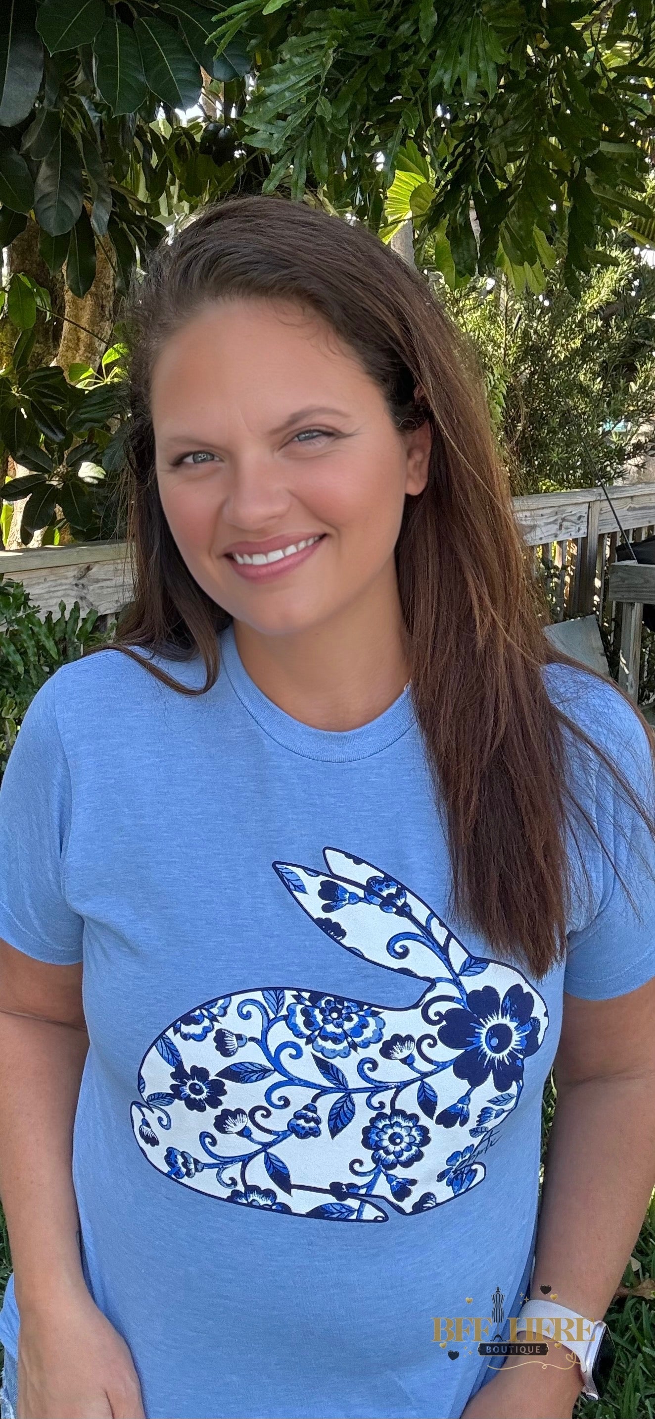Blue Willow Bunny Tee - BFF Here