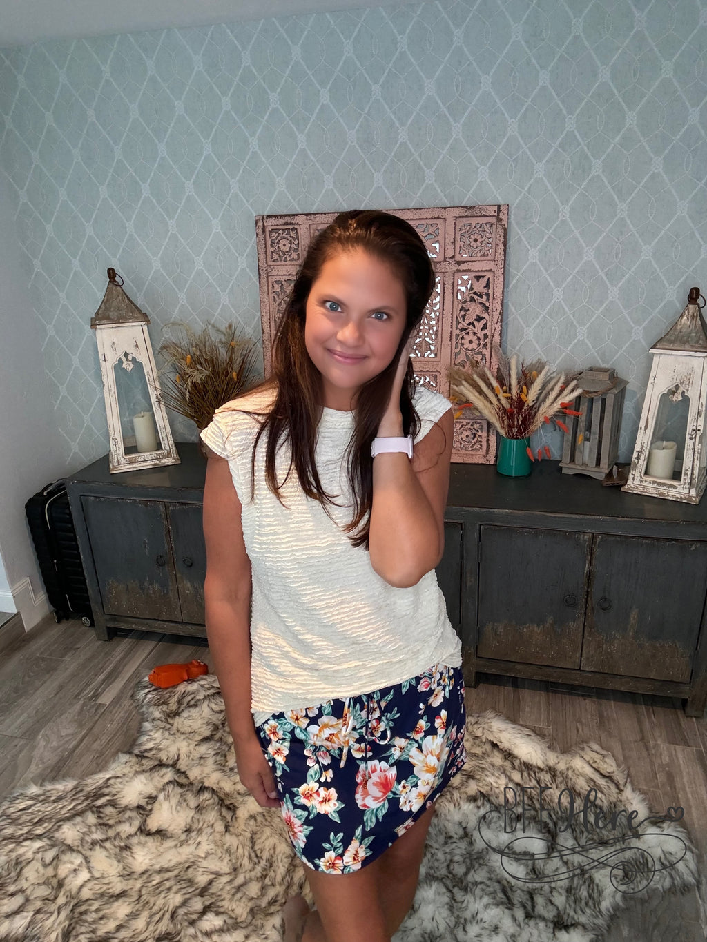 Sienna Skort - Navy Tropical - BFF Here