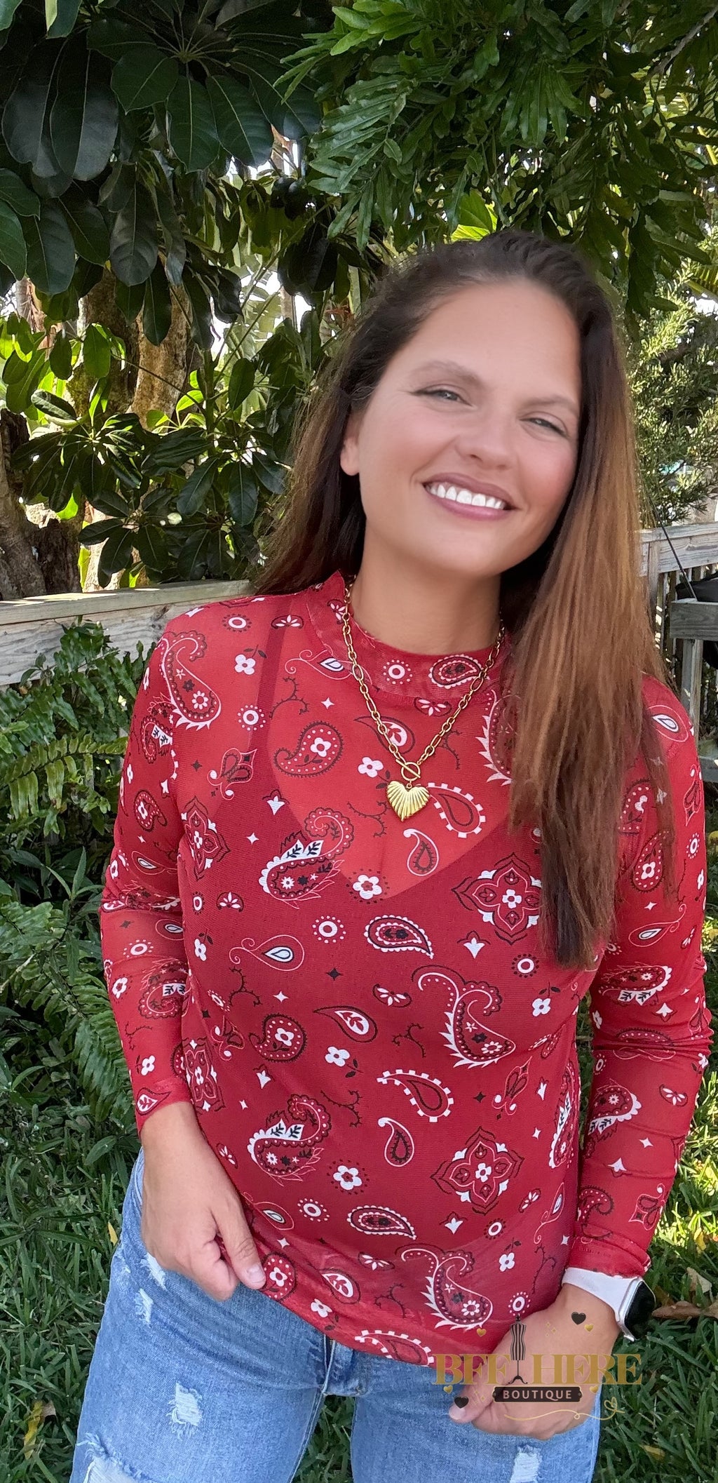 Bandana Babe Mesh Top / Red by Sterling Kreek - BFF Here