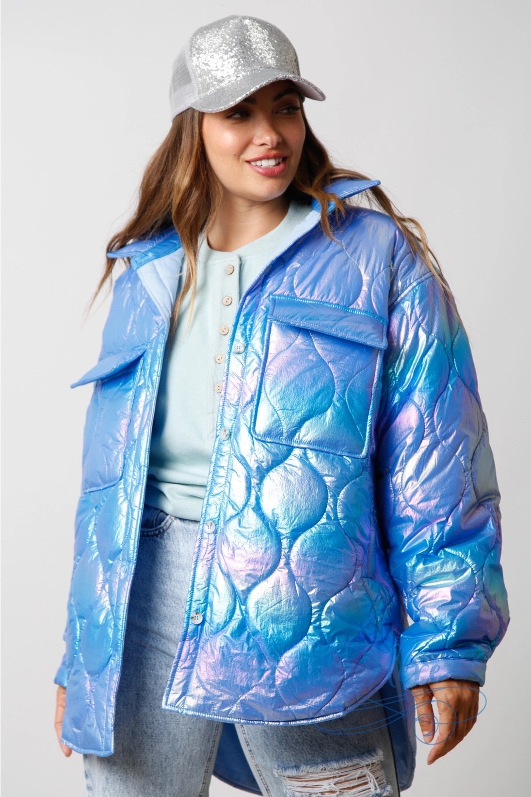 Mystical Glow Iridescent Puffer Jacket / Choice of Color - BFF Here