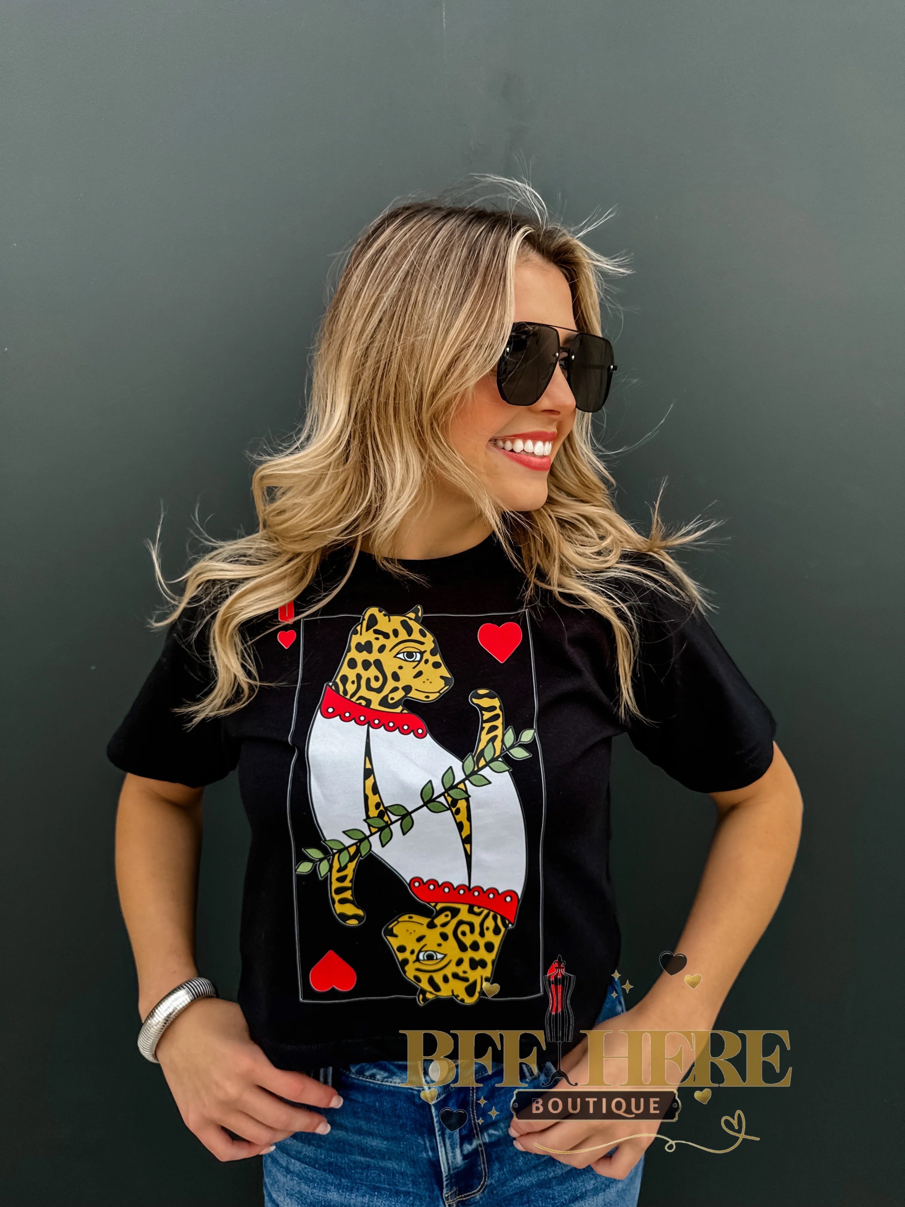 Cheetah Queen Of Hearts Tee by Blakeley - BFF Here
