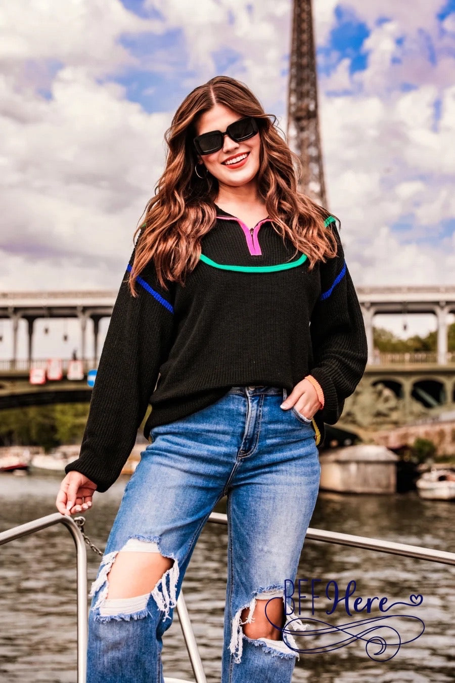 PREORDER-Next Level Quarter Zip Pullover (Ships End of November ) - BFF Here