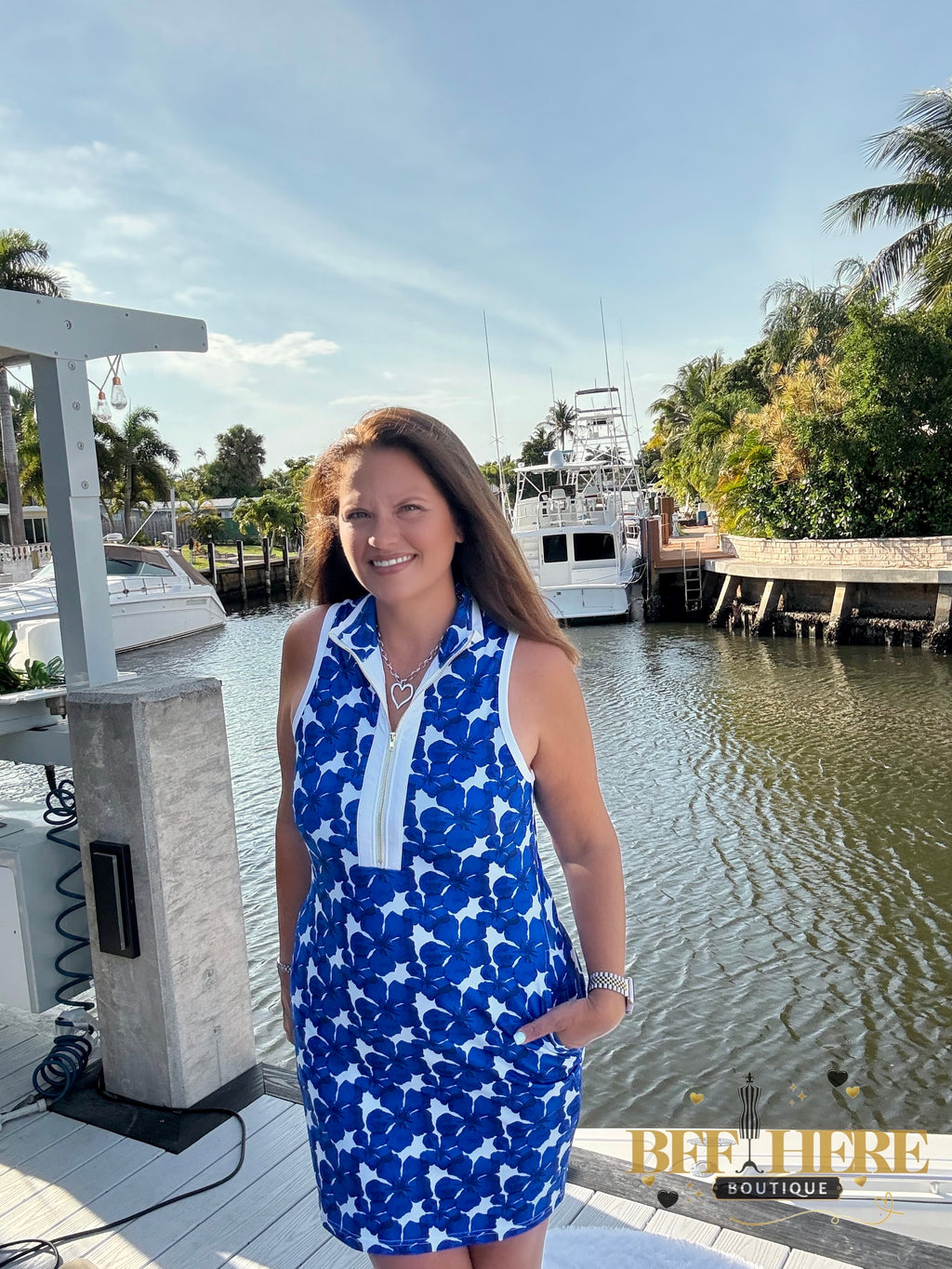Everyday Zipper Dress / Blue Floral by Jess Lea - BFF Here