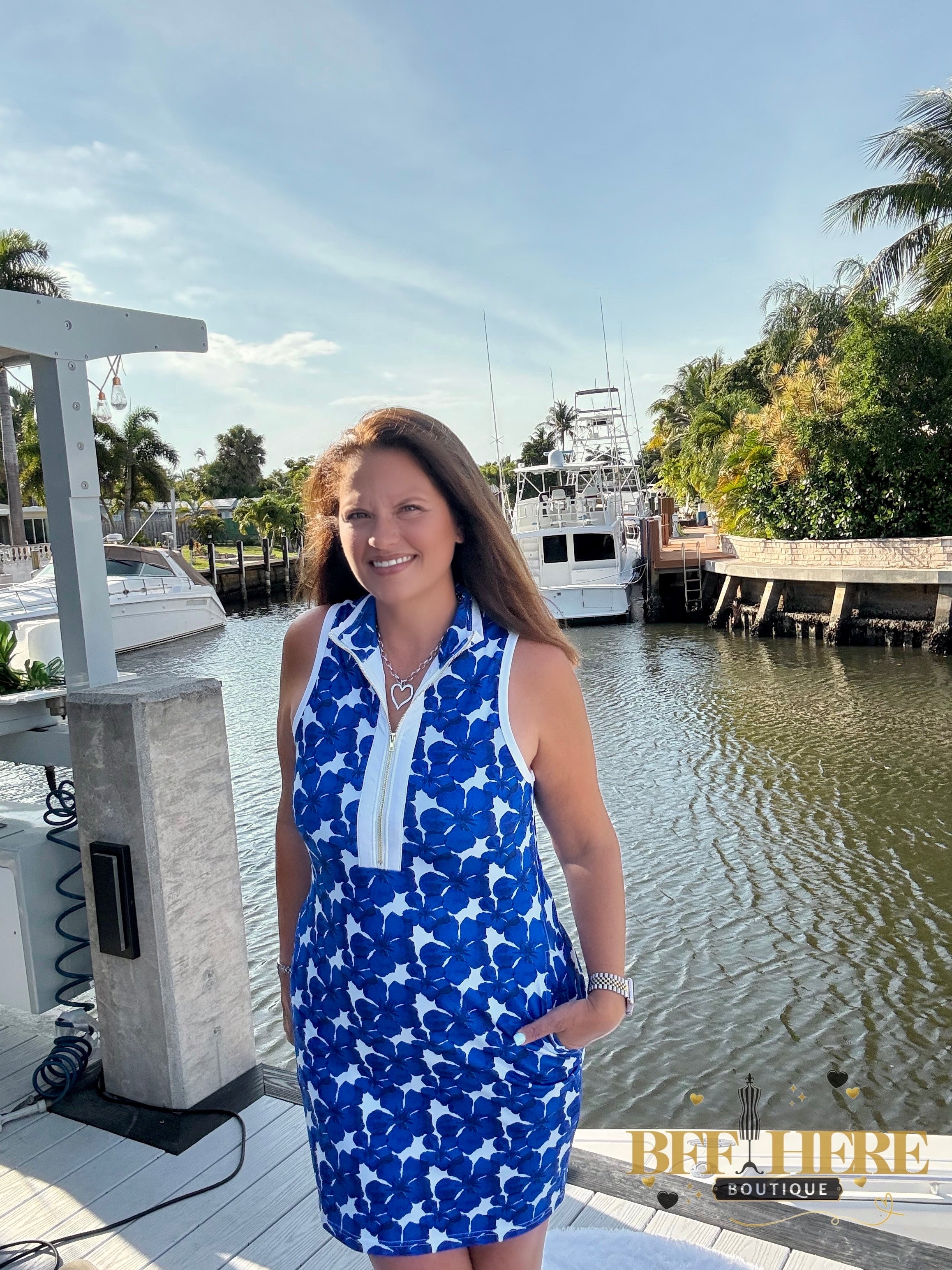 Everyday Zipper Dress / Blue Floral by Jess Lea - BFF Here