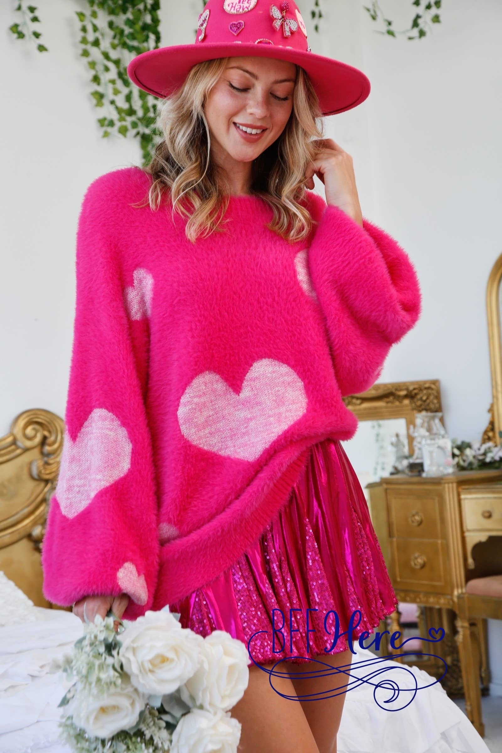 Love Knit: Heart  Sweater / Choice of Color - BFF Here