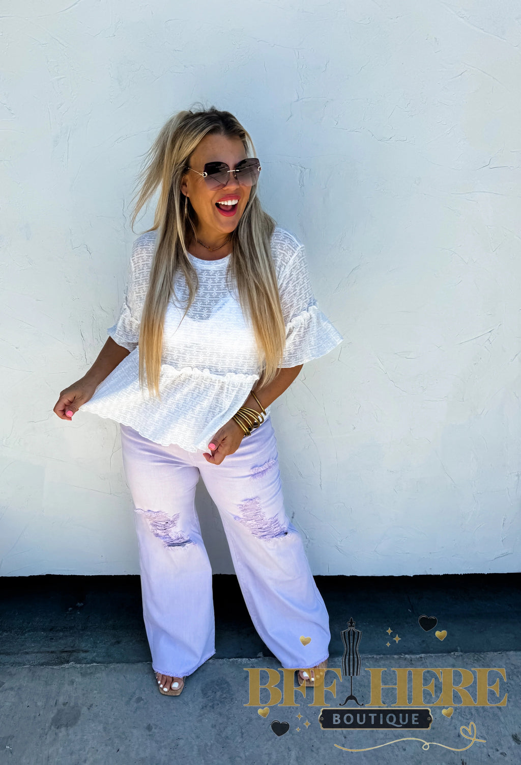 Pastel Blakeley Distressed Jeans by Blakeley - BFF Here