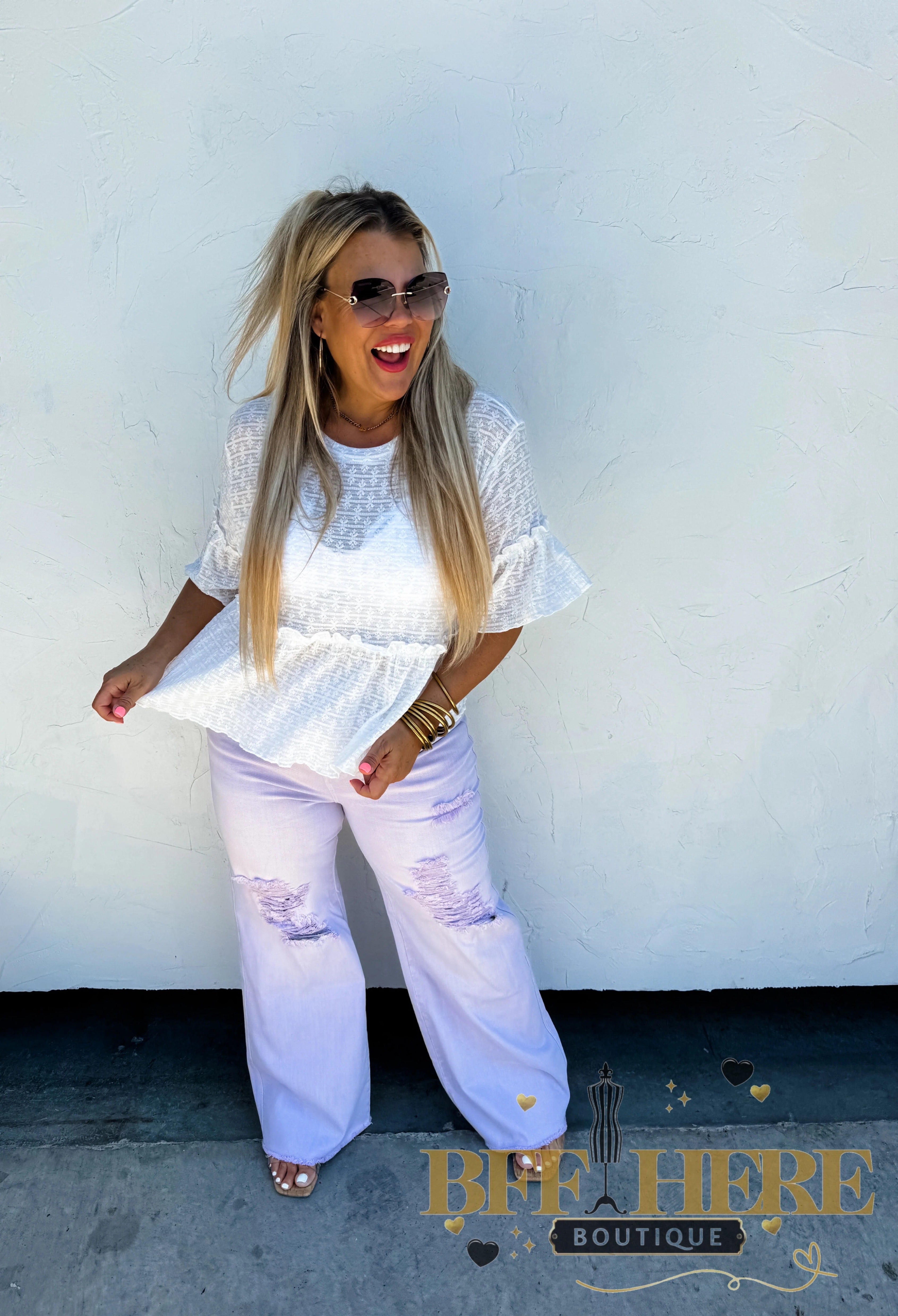 Pastel Blakeley Distressed Jeans by Blakeley - BFF Here