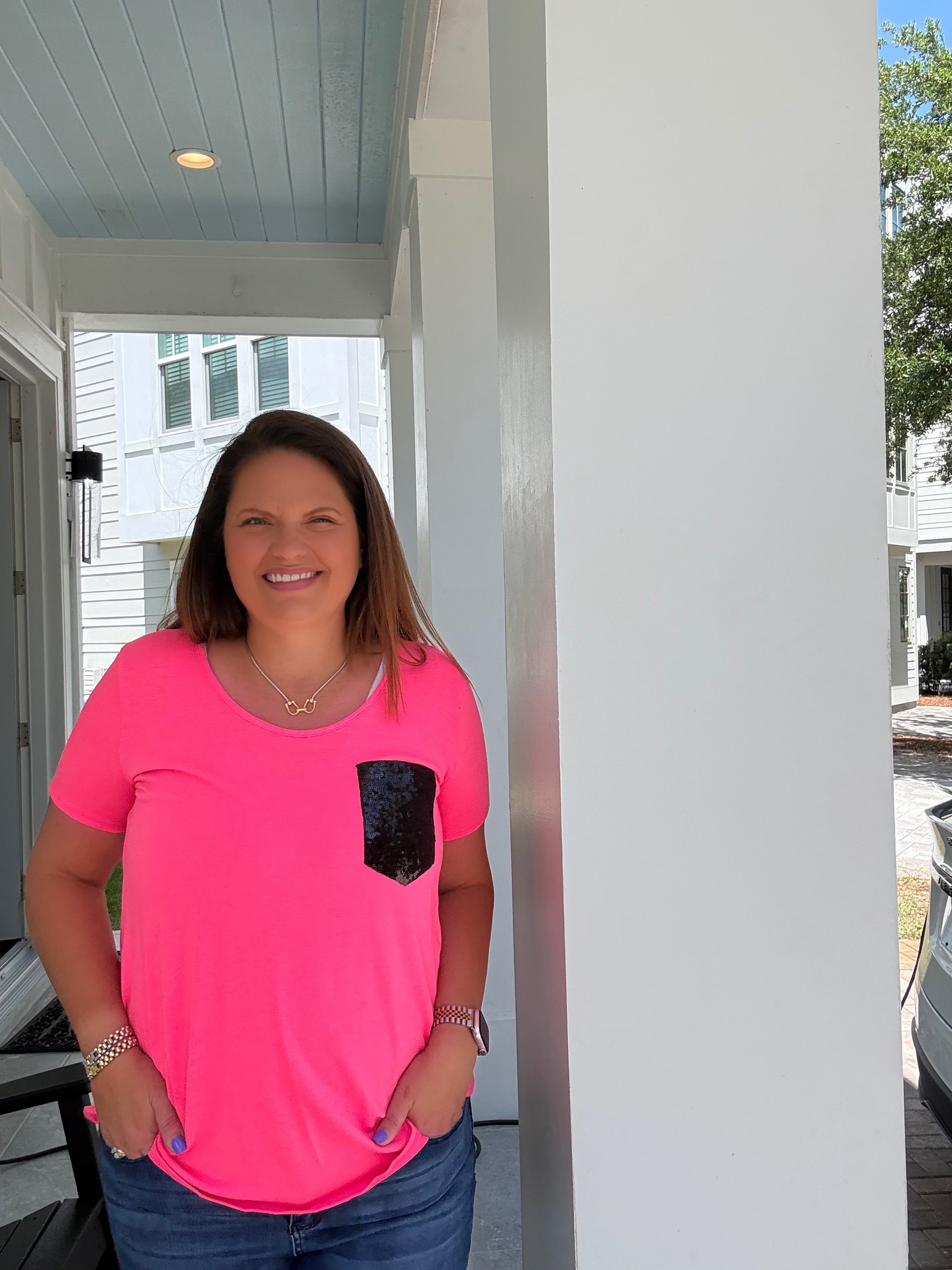 Neon Pink Basic Tee by HeimishUSA (ARRAY) — Ships 2-3 weeks - BFF Here