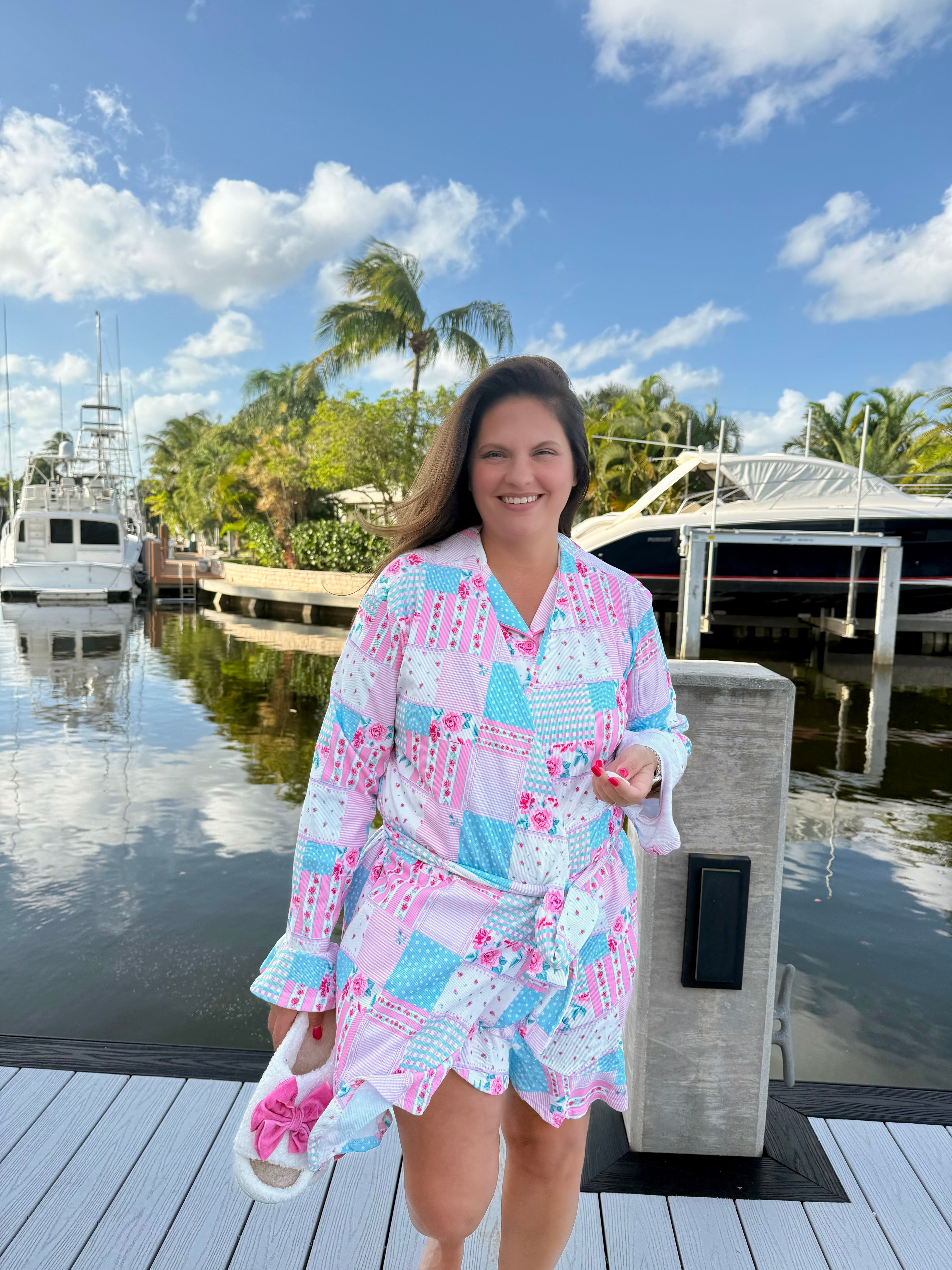 Almost Ready Ribbed Robe by Jess Lea / Pink Heirloom Patchwork - BFF Here