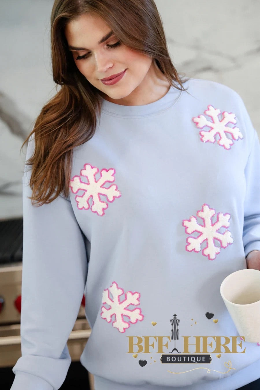 Falling Snowflakes Pullover by Jess Lea