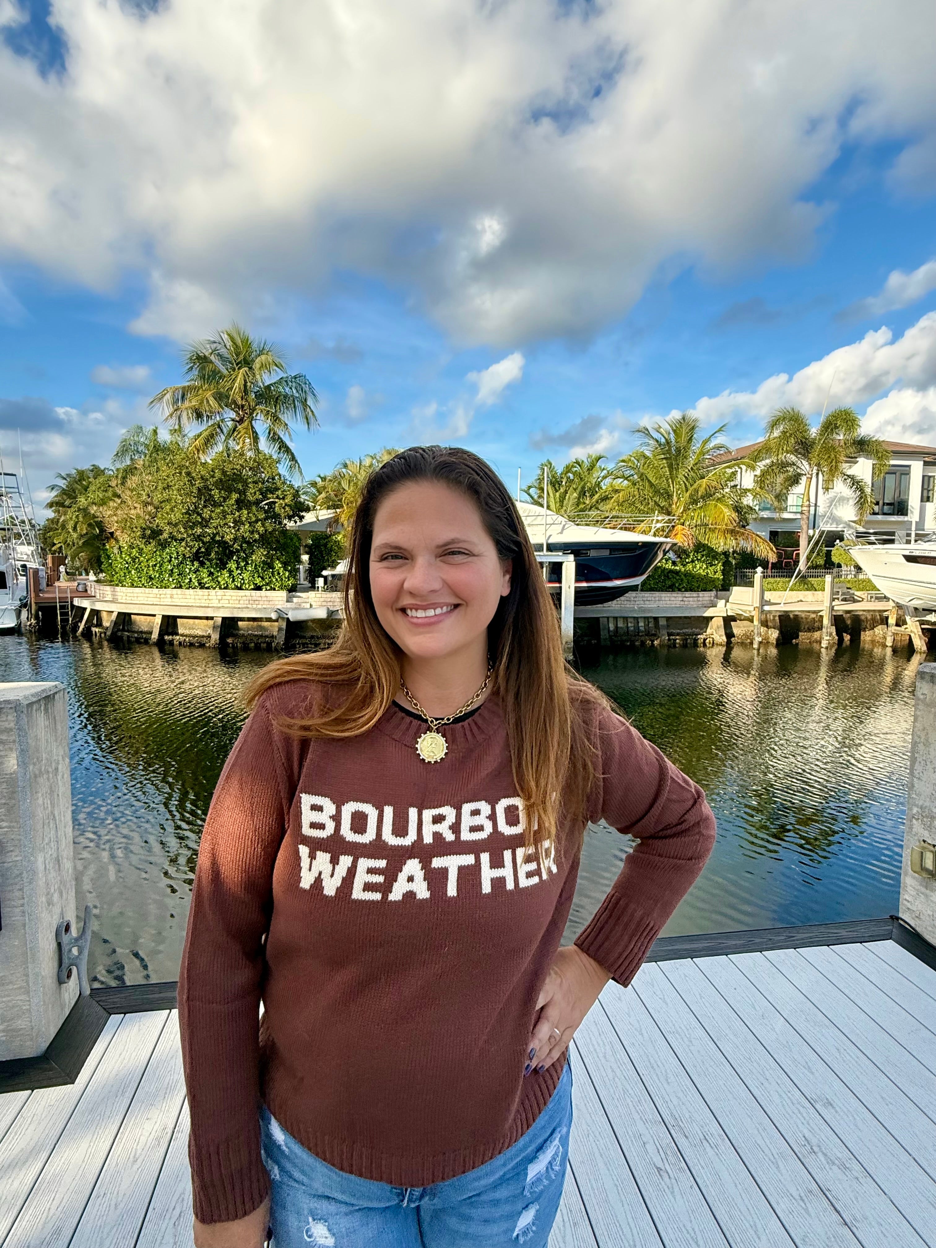 Brown Bourbon Weather Sweater by Panache - BFF Here