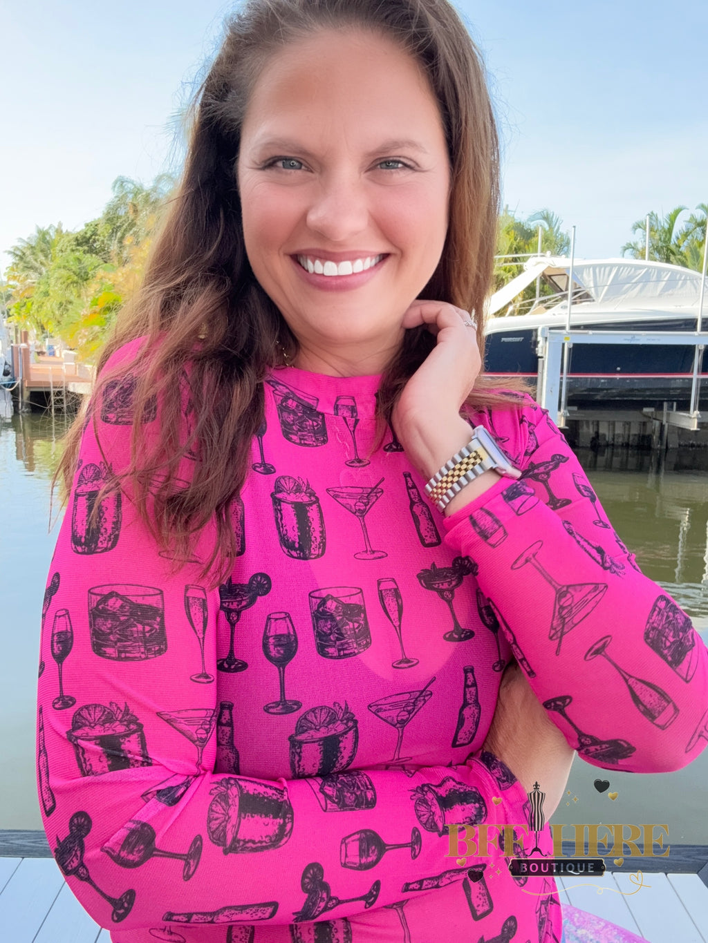 Buy You A Drink Mesh Top - BFF Here