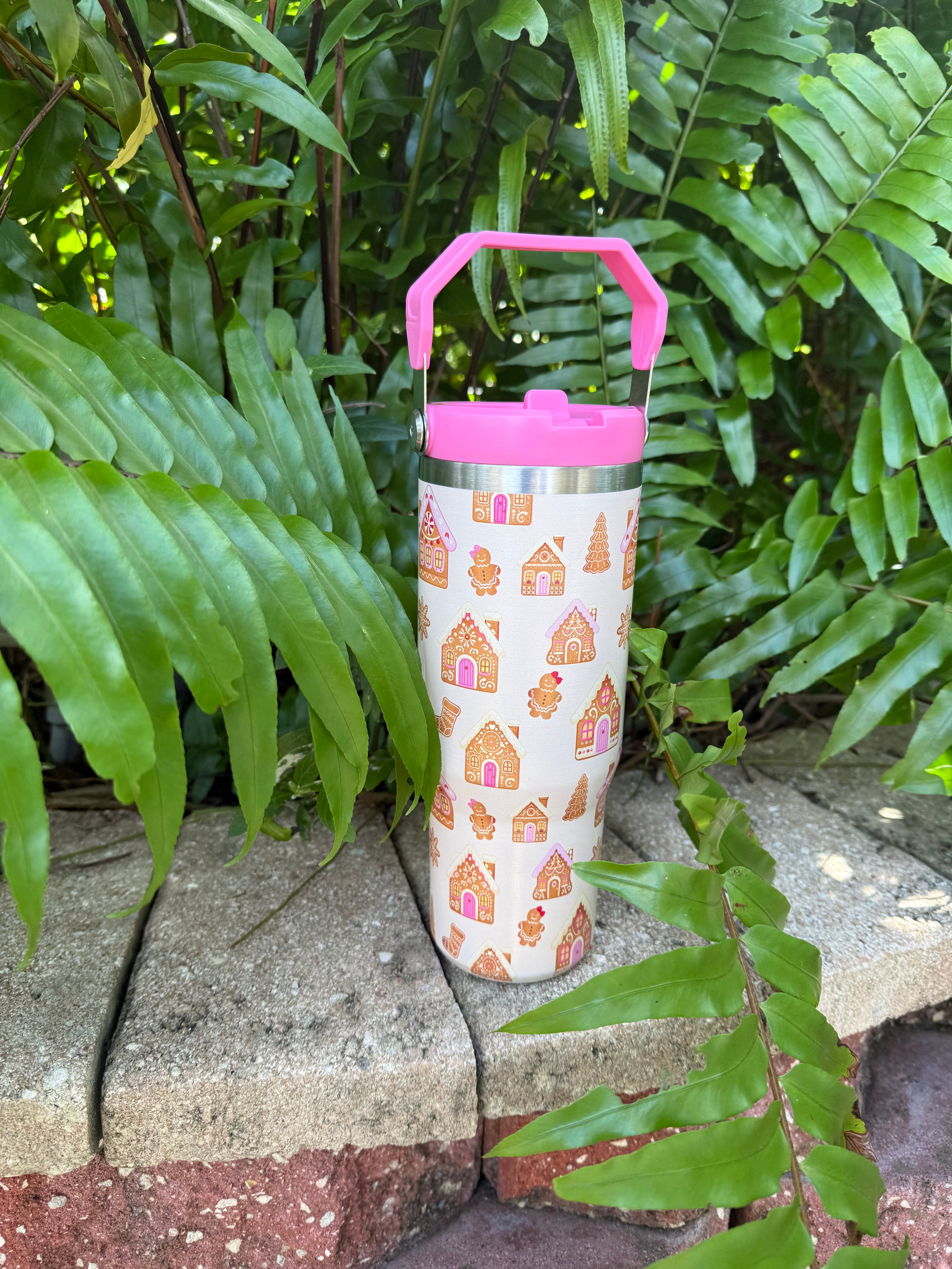 Gingerbread Wonderland Travel Tumbler by Jess Lea - BFF Here