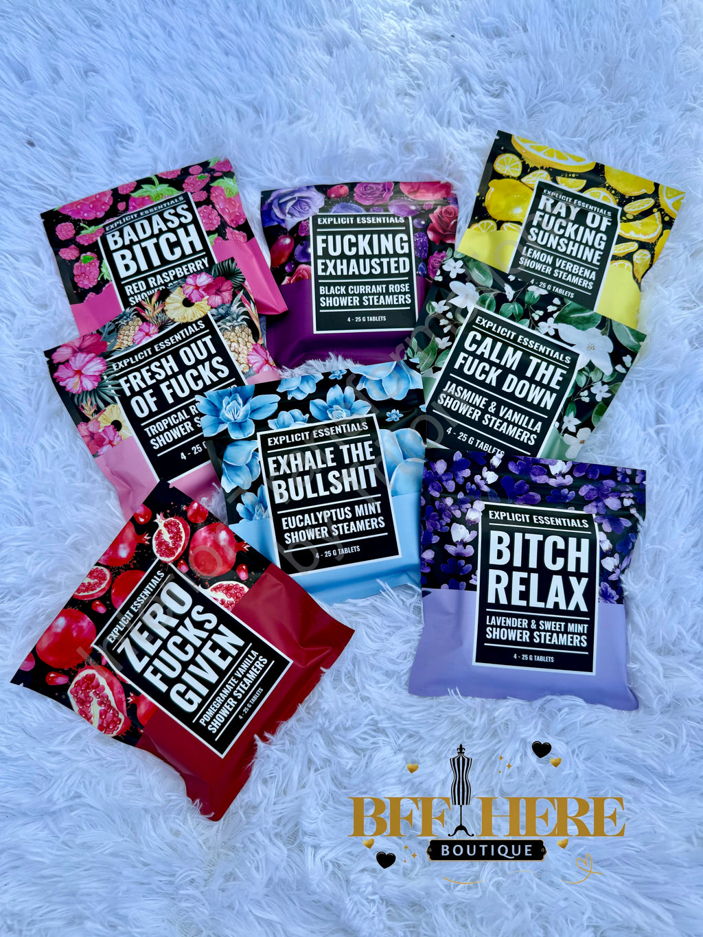 Shower Steamers by Explicit Essentials (Choice of Scent) - BFF Here