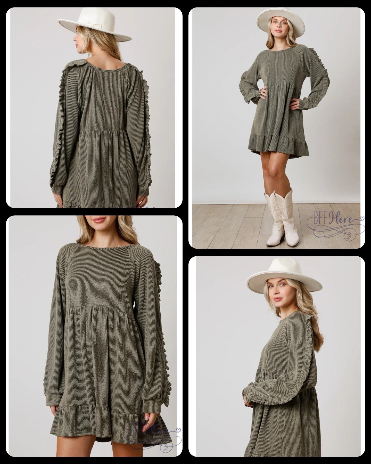 PREORDER: Urban Allure: Two-Tone Rib Mini Dress (Ships End of October ) - BFF Here