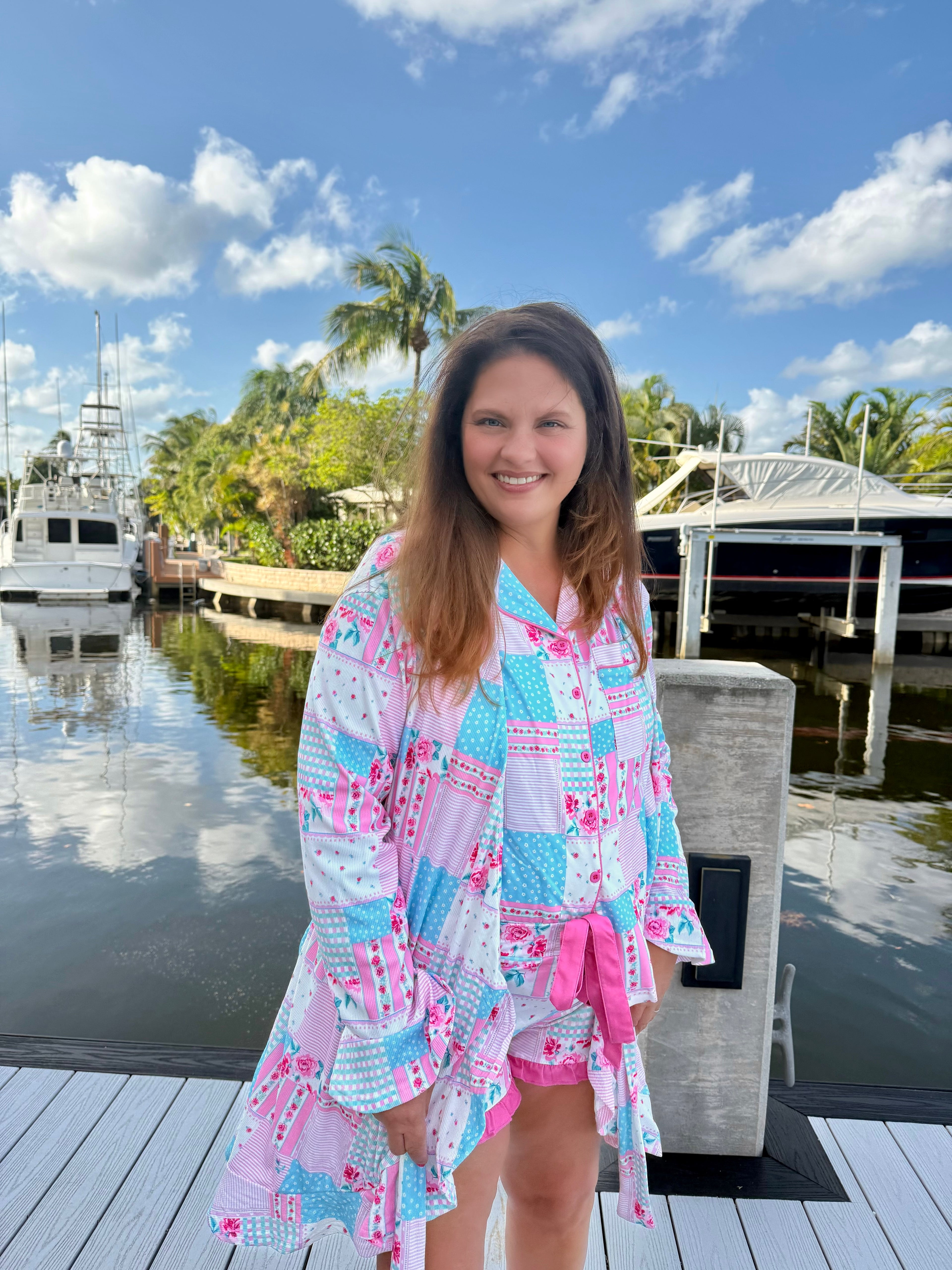 Almost Ready Ribbed Robe by Jess Lea / Pink Heirloom Patchwork - BFF Here