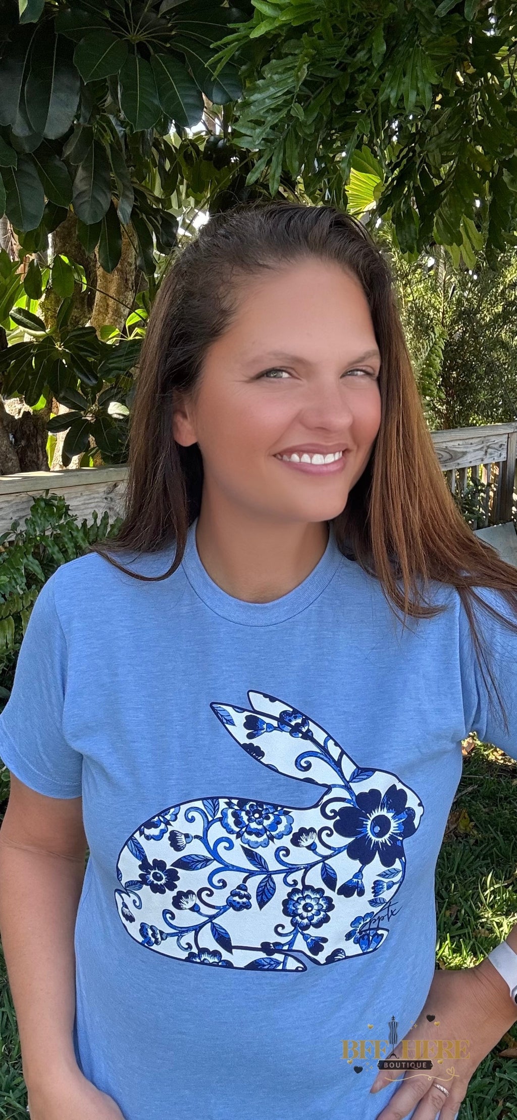 Blue Willow Bunny Tee - BFF Here