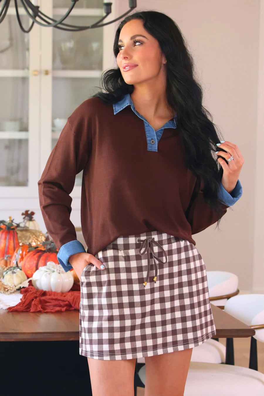 PREORDER: Chocolate Gingham Skort by Jess Lea  (ETA: September)