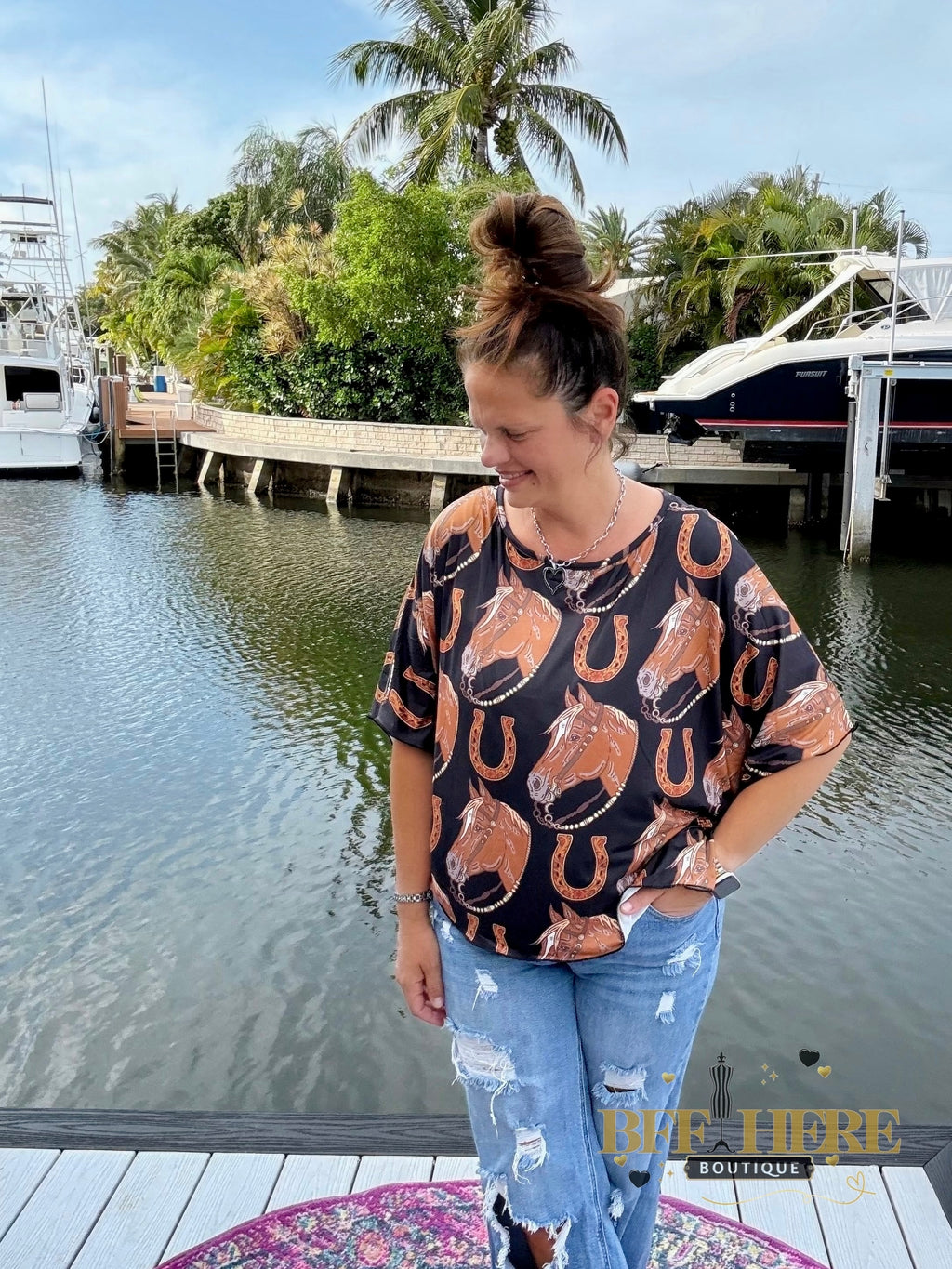 The Lucky Horse Shoe Top by Sterling Kreek - BFF Here