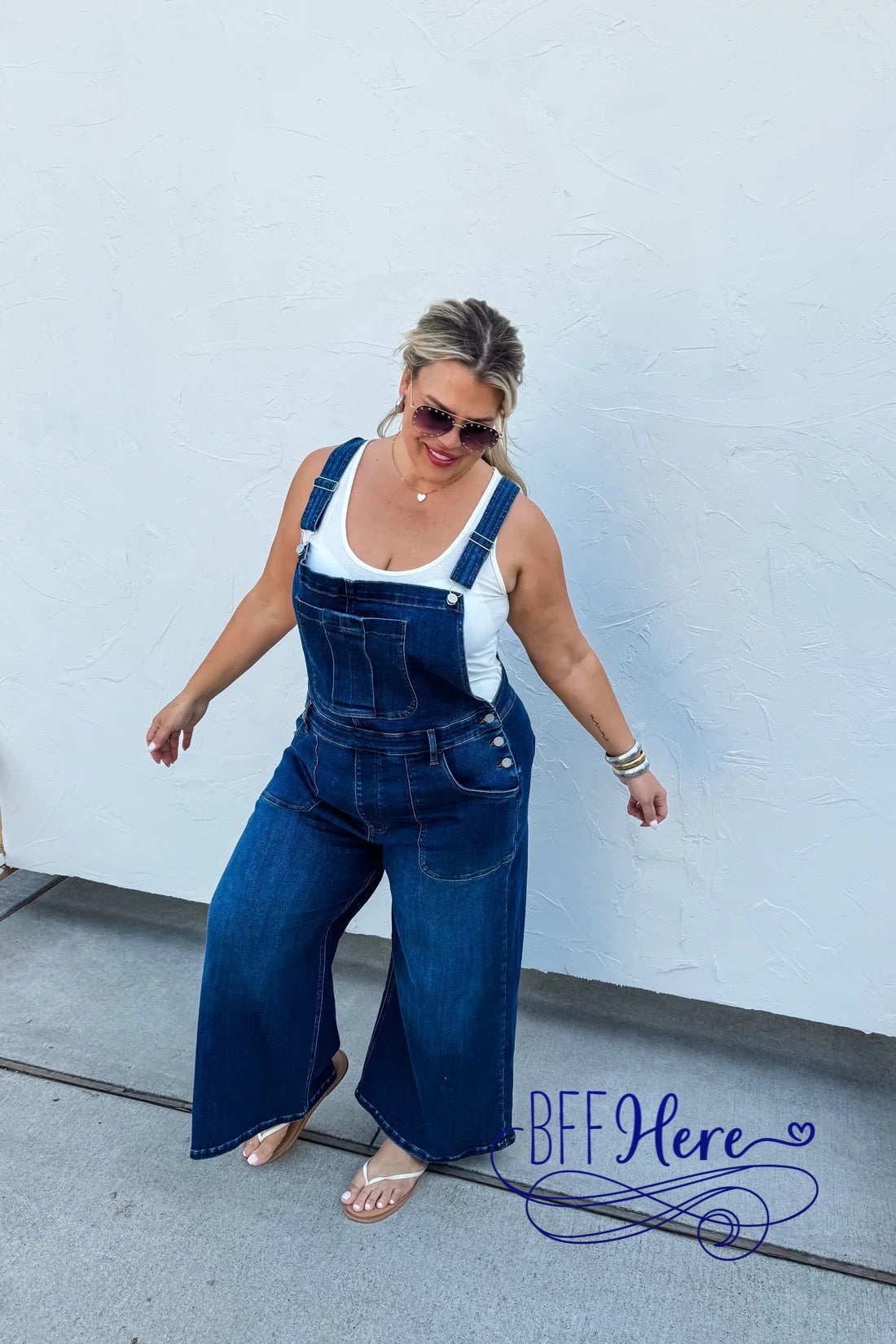 PREORDER: Flow & Flare: Chic Wide-Leg Denim Overalls By Blakeley (Ships Middle of May) - BFF Here