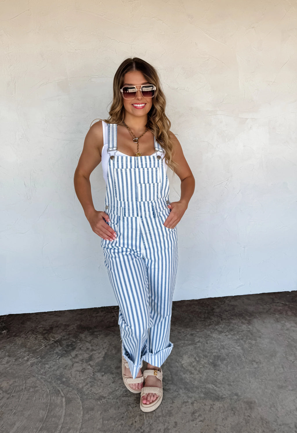 Dahlia Stripe Overalls by Blakeley - BFF Here