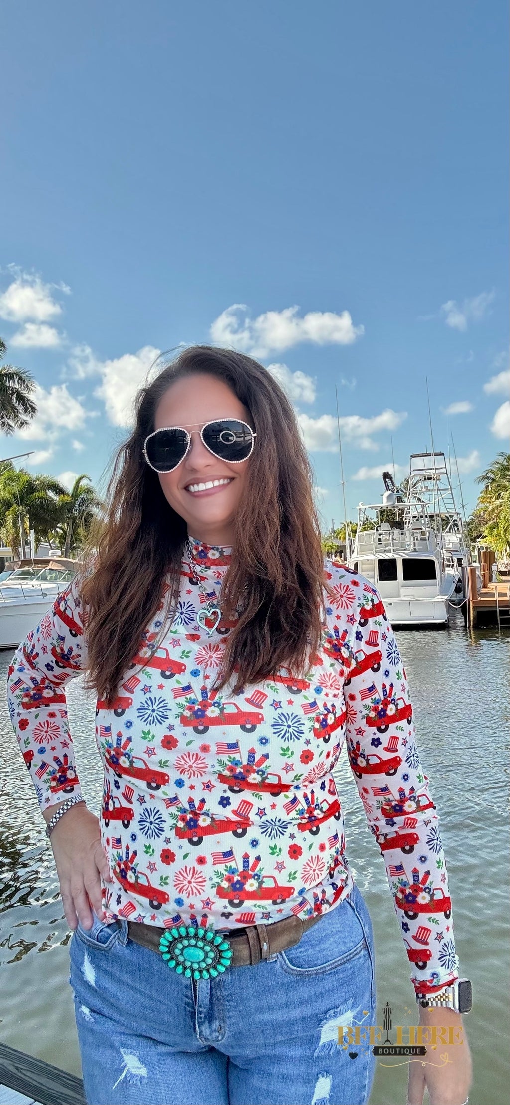 Freedom and Fireworks Mesh Top by Sterling Kreek - BFF Here