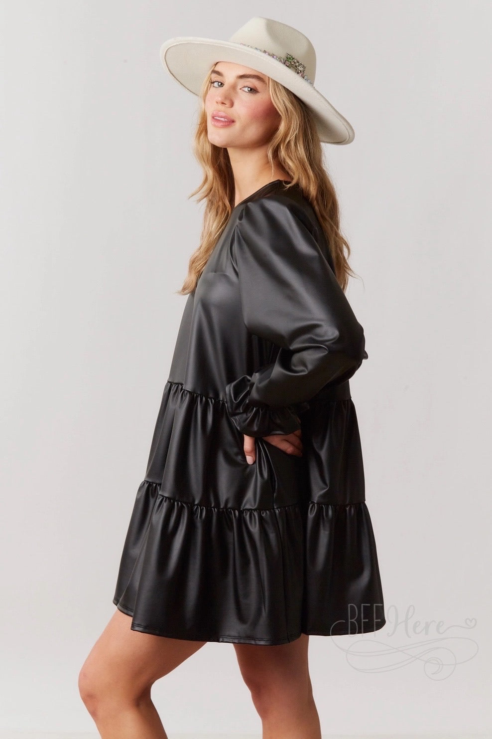 Classic Elegance: Long Sleeve Black Mini Dress for Any Occasion - BFF Here