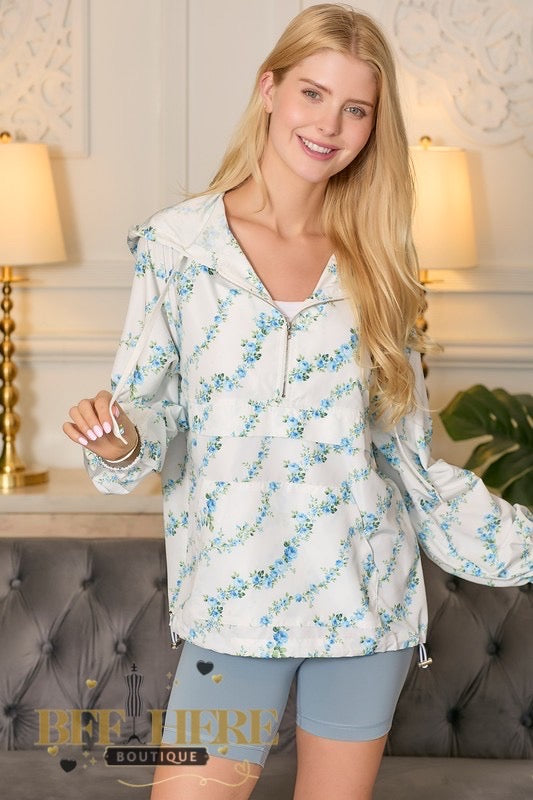 Floral Fun! Lightweight Windbreakers for Breezy Days (Blue Ships End of September) - BFF Here