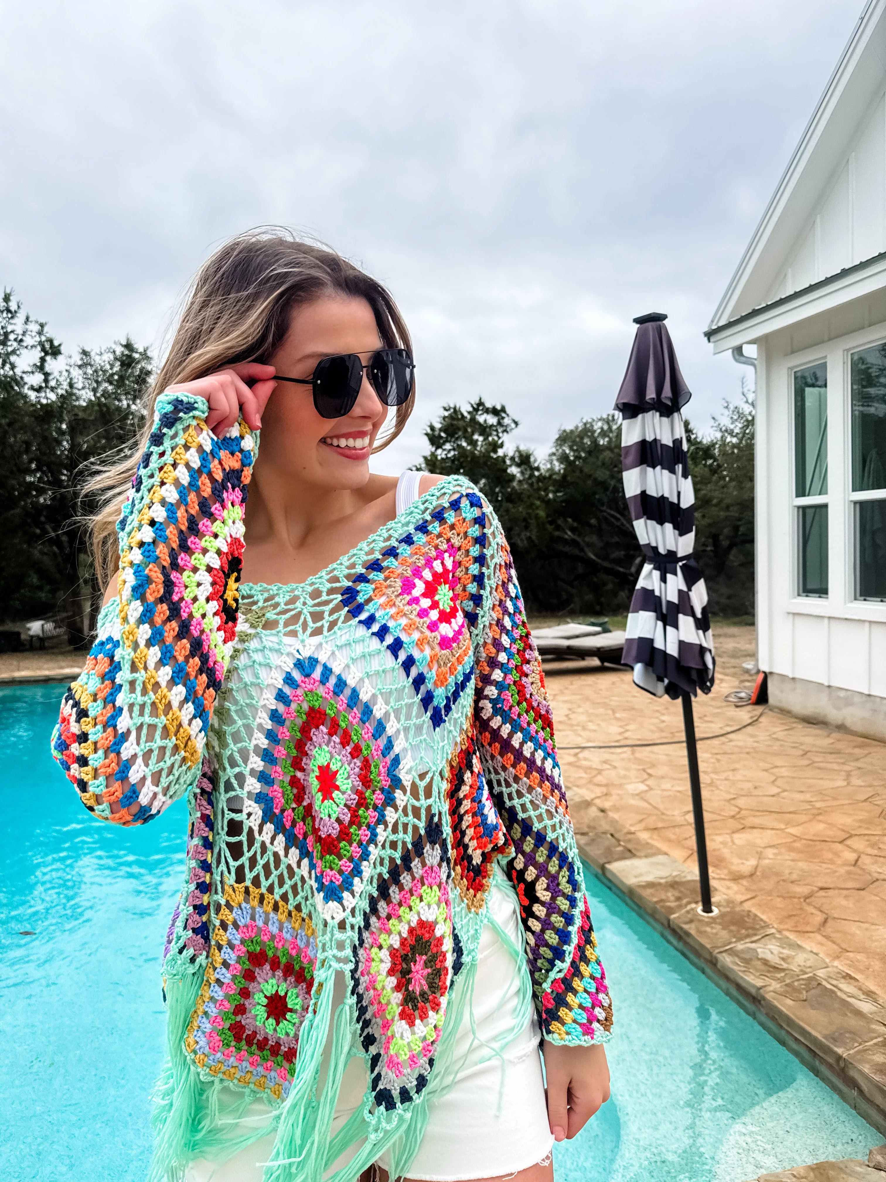 Boho Crochet Knit Top by Blakeley / Choice of Color - BFF Here