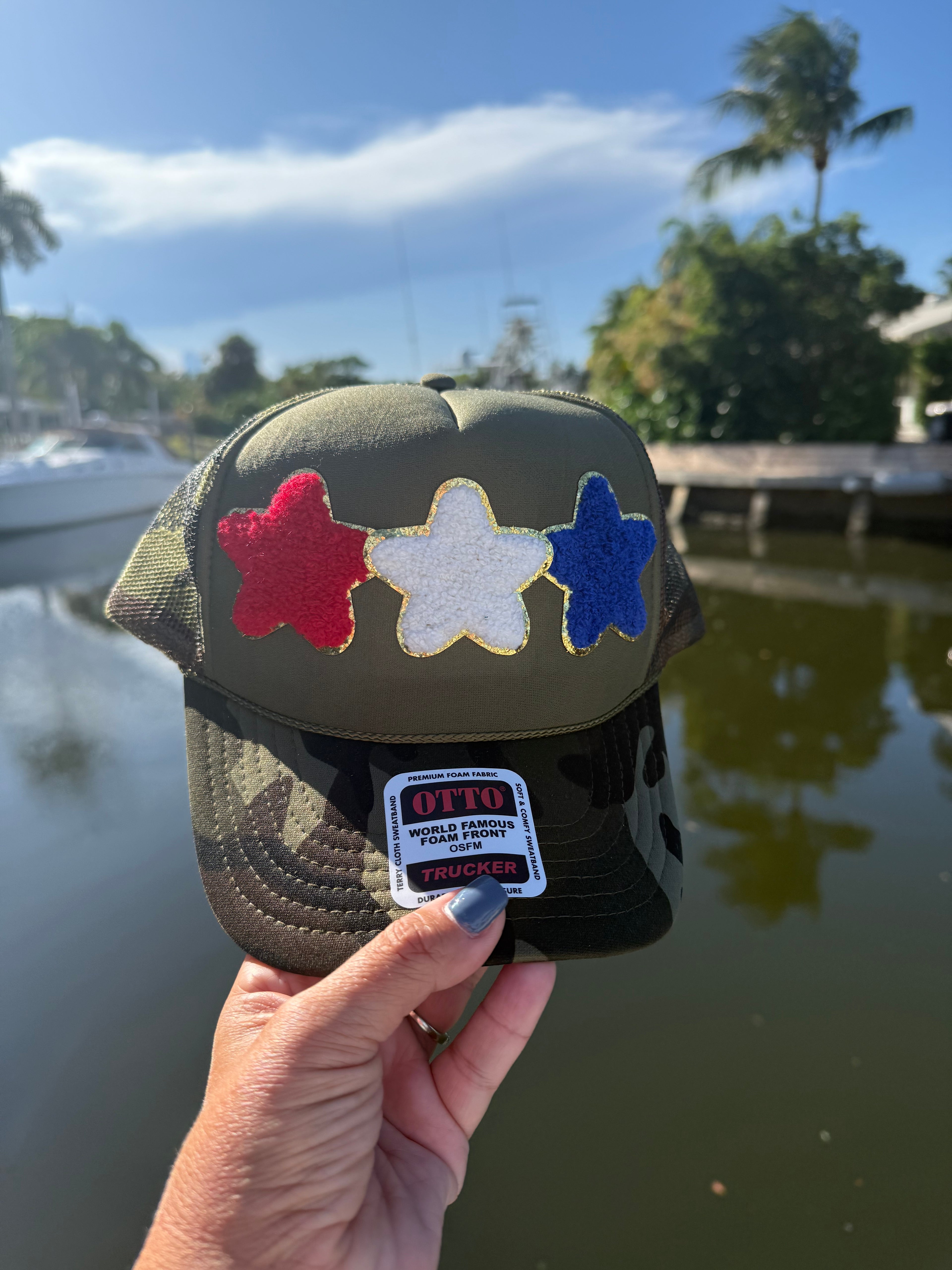 Star-Spangled Camo Trucker Hat - BFF Here
