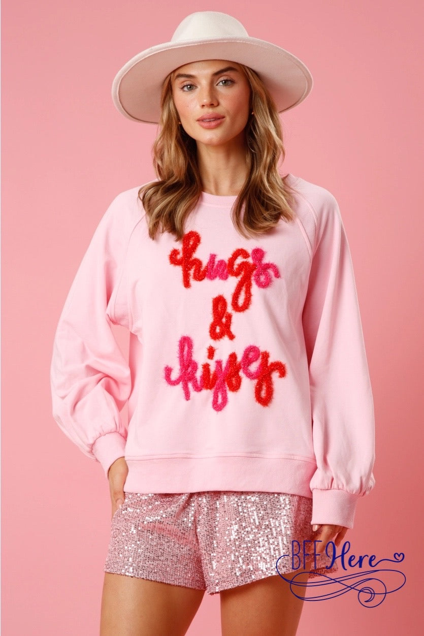 Cozy Embrace: Hugs & Kisses  Pullover - BFF Here