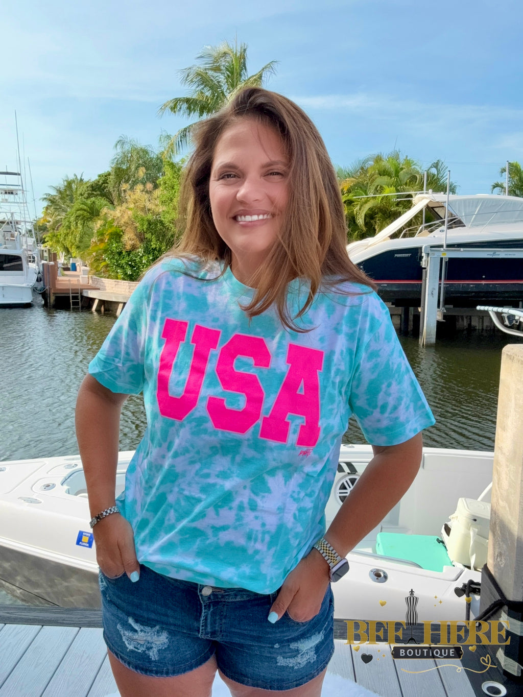 USA Aqua Tee - BFF Here