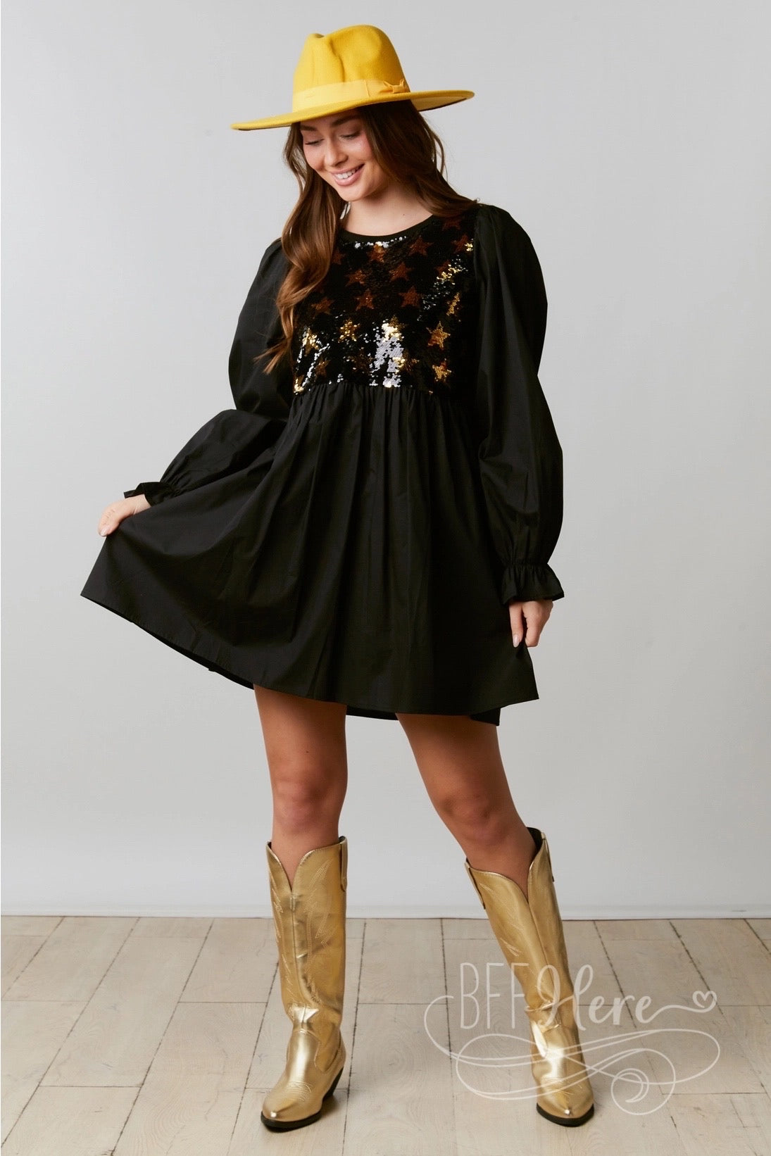 Stellar Elegance: Dazzling Star Sequin Cocktail Dress - BFF Here