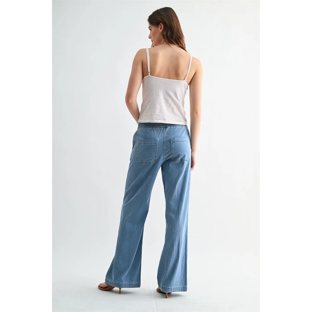 High-Rise Wide Joggers / French Blue by Mica Denim (ARRAY) — Ships 2-3 weeks - BFF Here