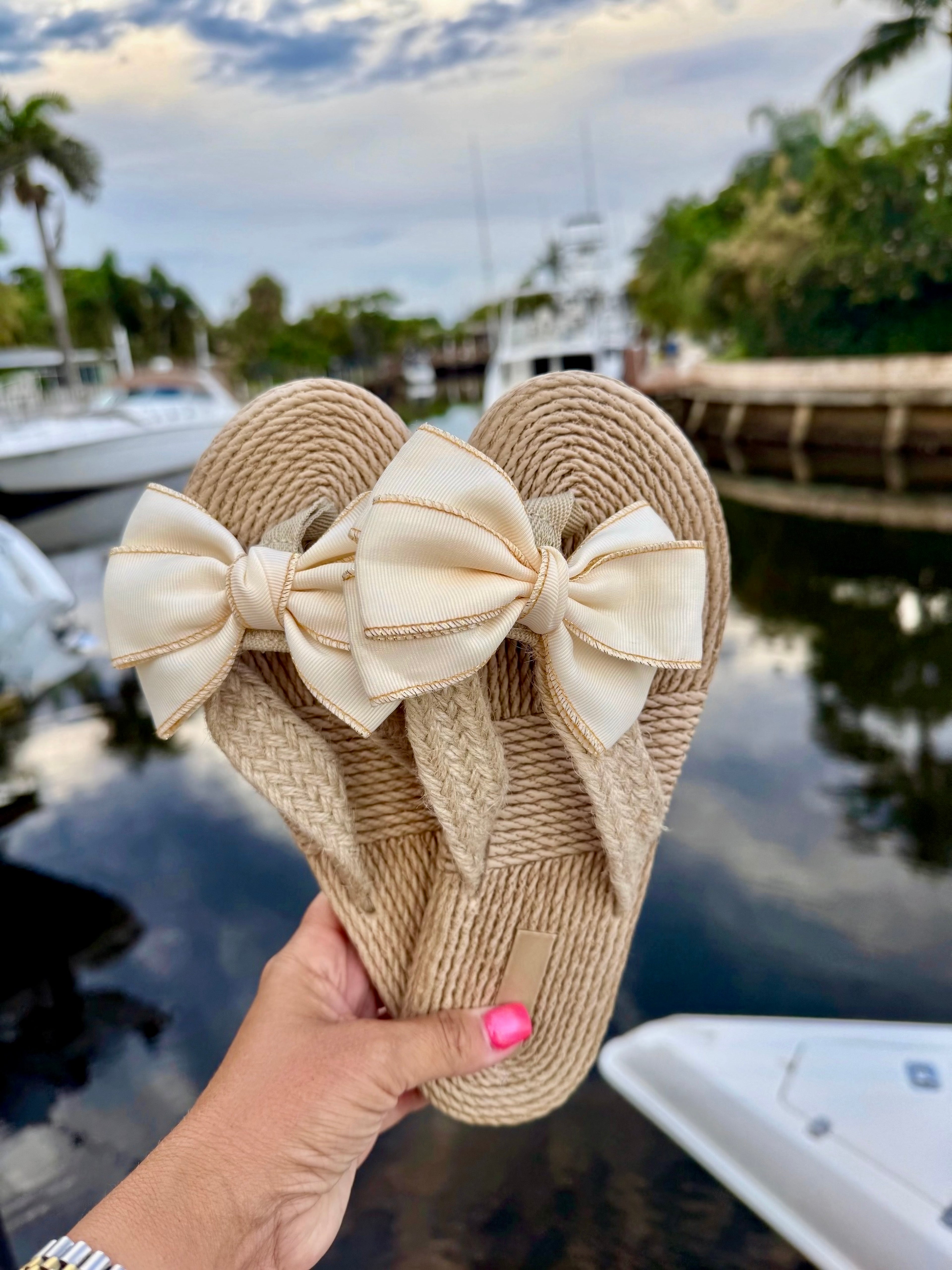 Coastal Charm Bow Sandals - BFF Here