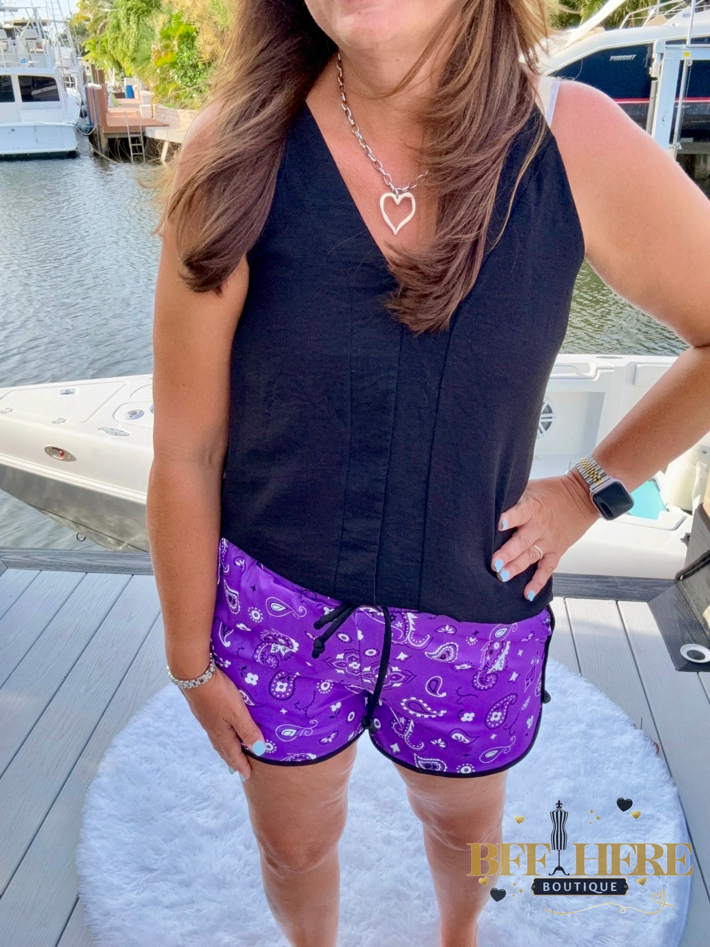 Bandana Babe Shorts / Purple by Sterling Kreek - BFF Here